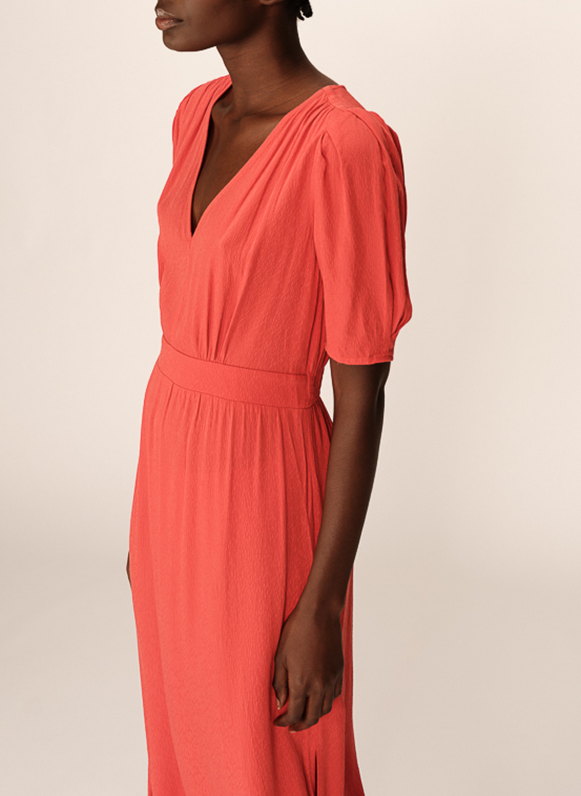 Long V-neck dress GRACE ET MILA Brown