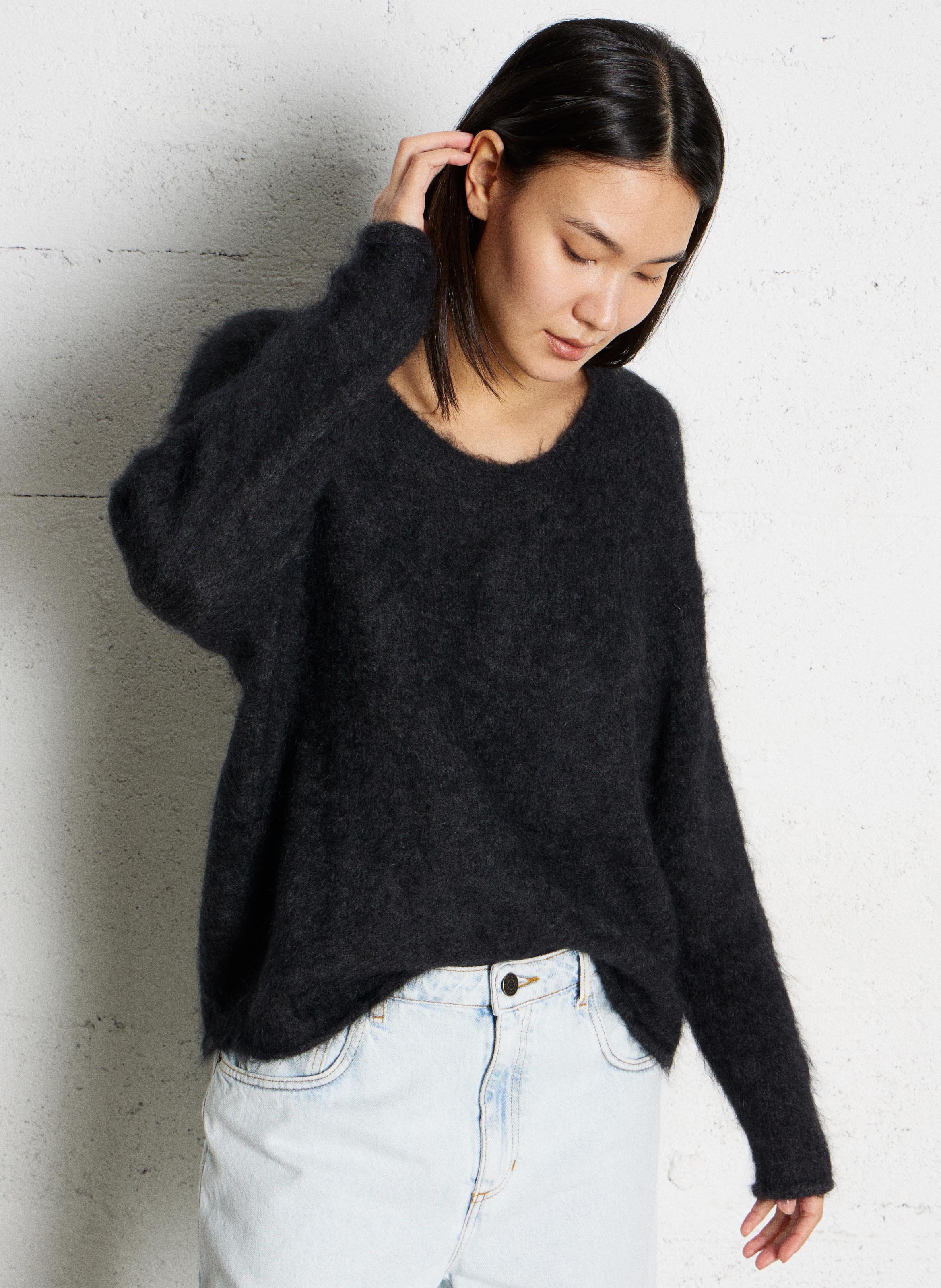 Pull col V en laine mélangée AMERICAN VINTAGE