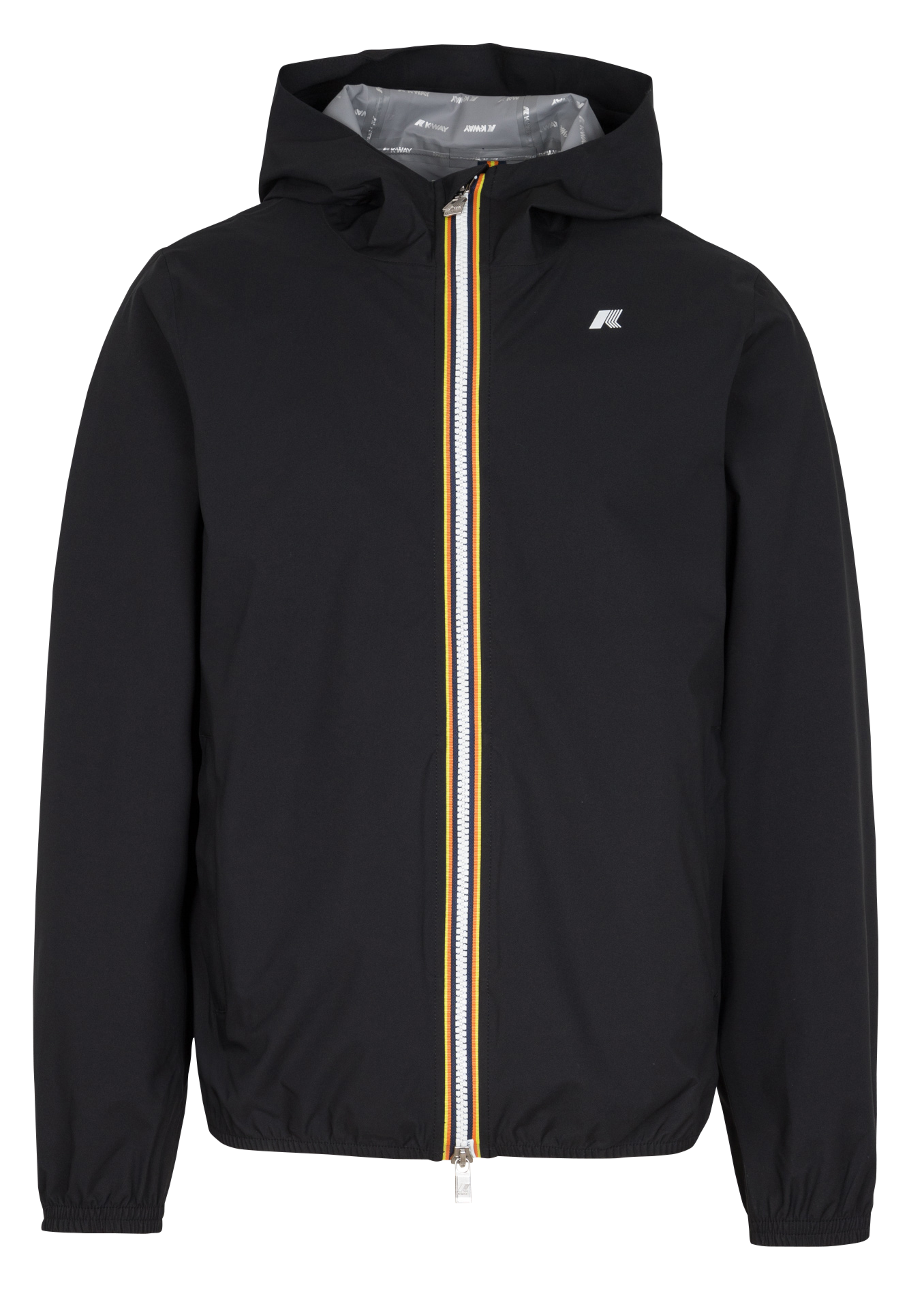 Kurze Kapuzenjacke mit Reißverschluss Schwarz