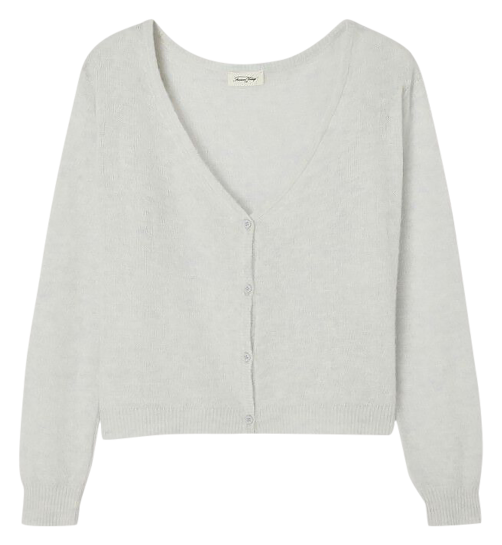 Gerade geschnittene Strickjacke Grau