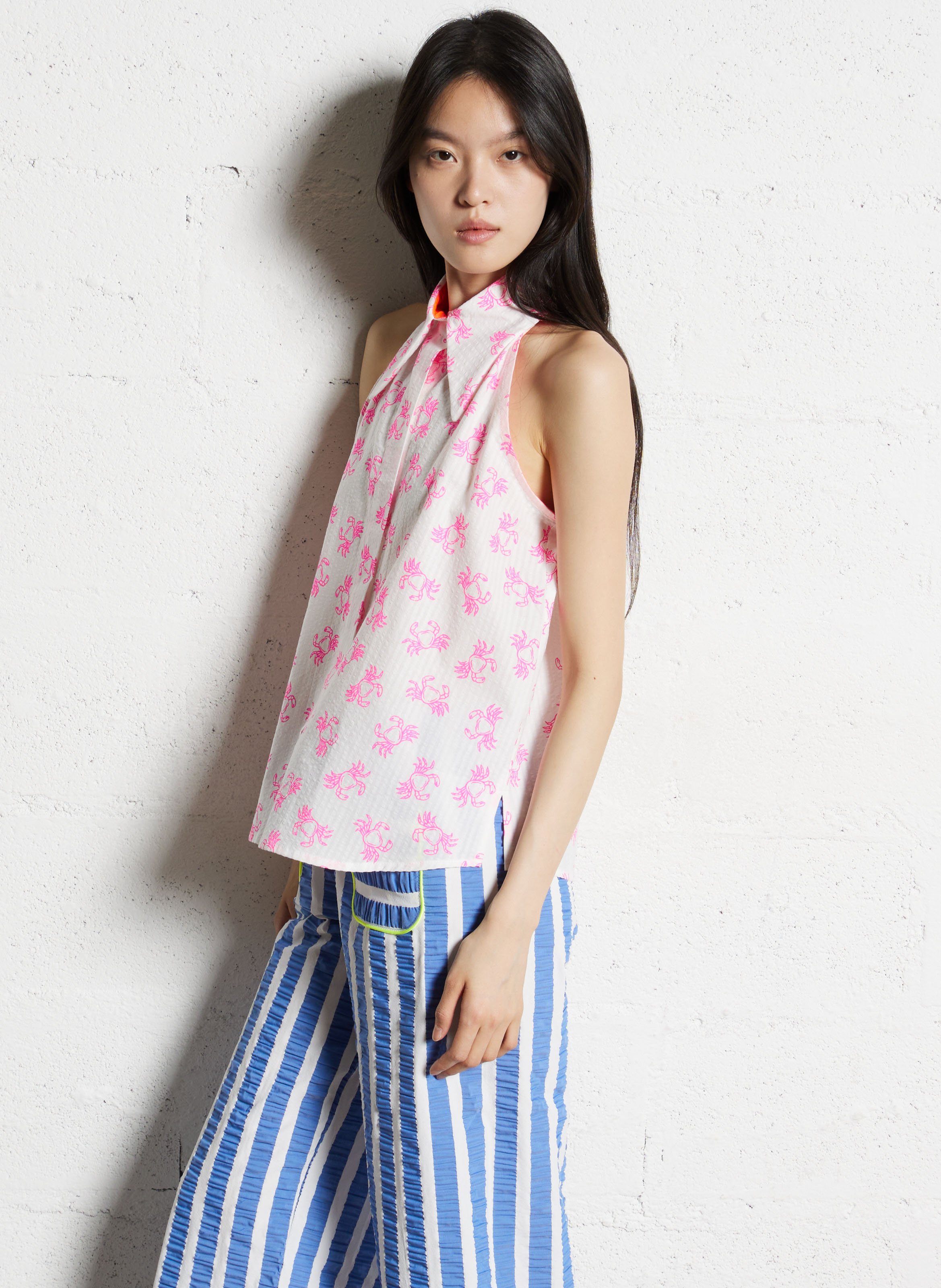 Hose - Gerader Schnitt mit Streifen  DR BLOOM Blau