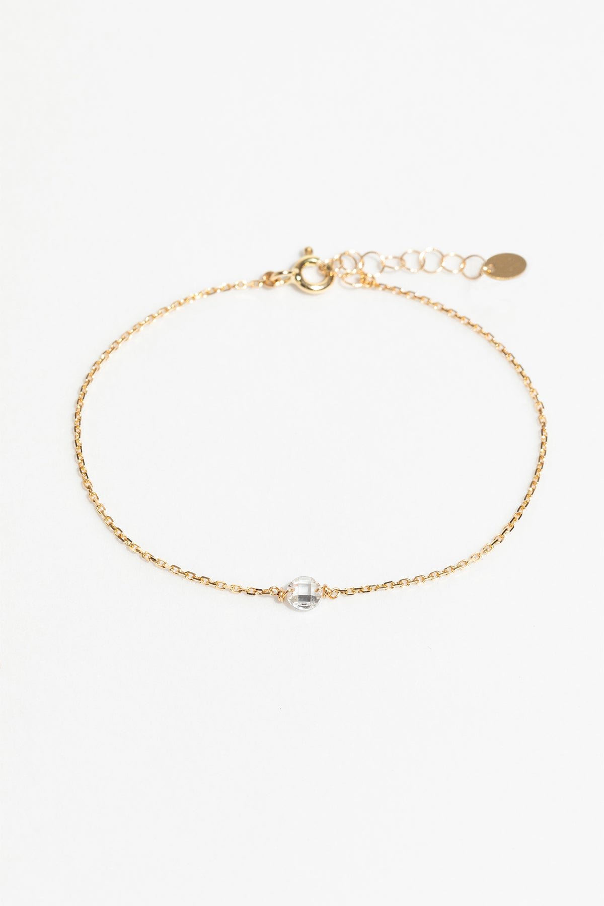 Gold chain bracelet Oriana with 750 gold and white diamond. YAY White