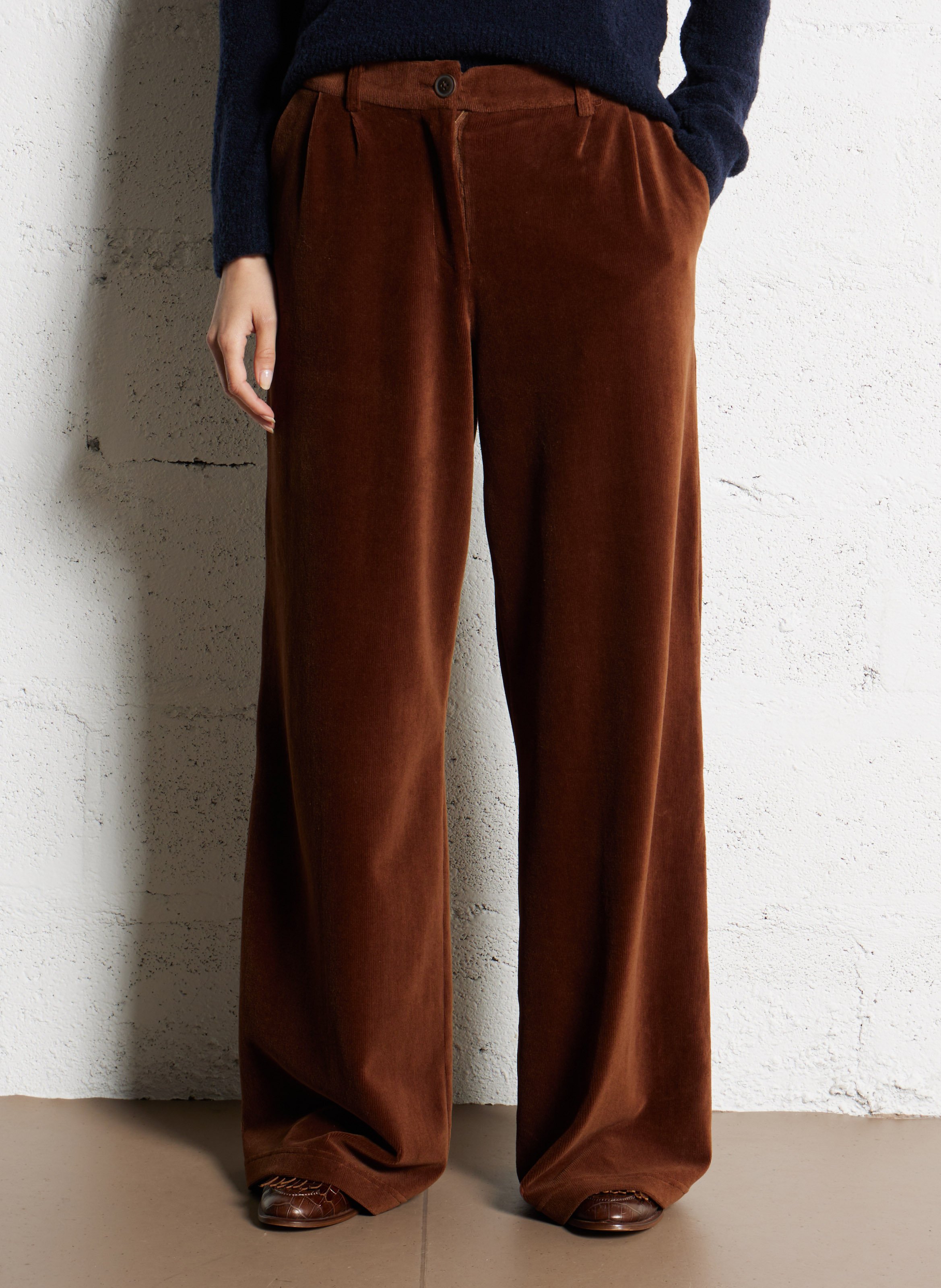 Pantalon large en coton mélangé NICE THINGS