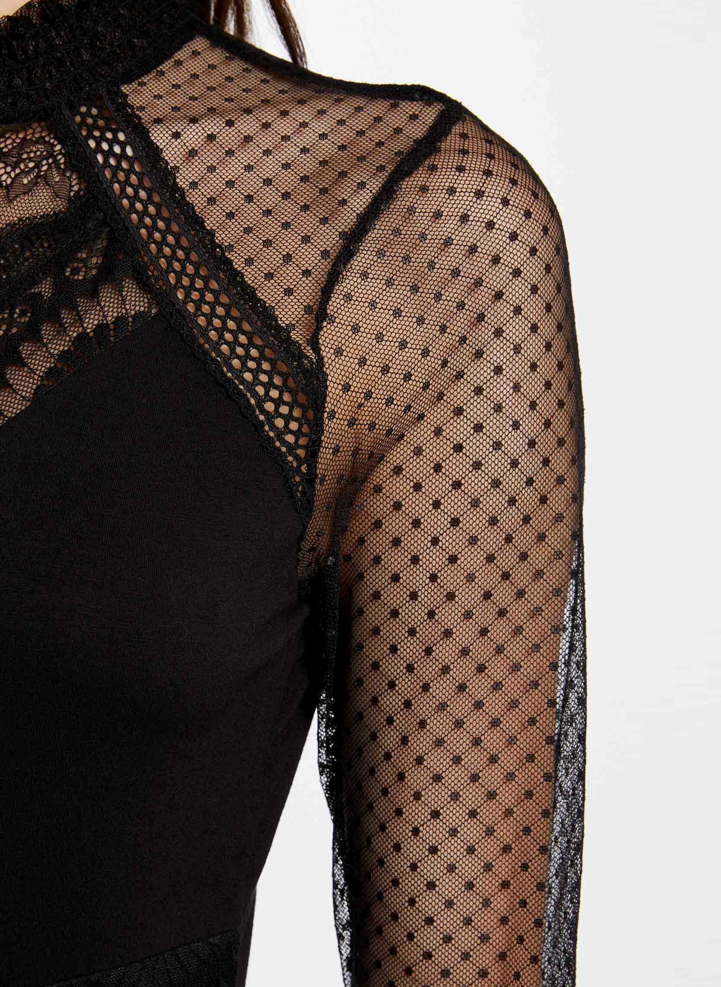 Close-fit high-neck bodysuit MORGAN Black