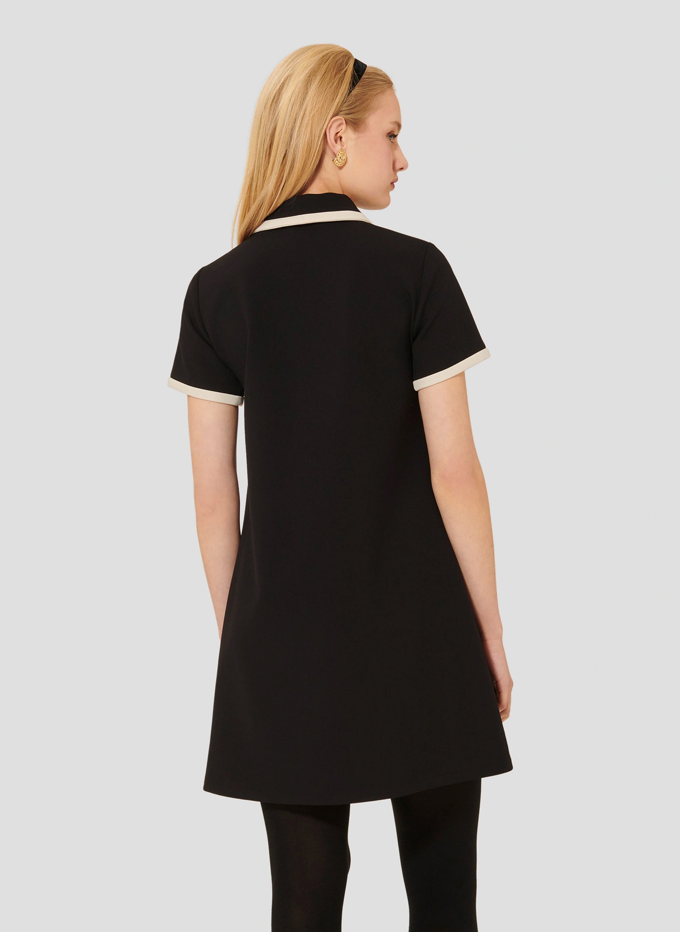 Short dress with shirt collar TARA JARMON Black
