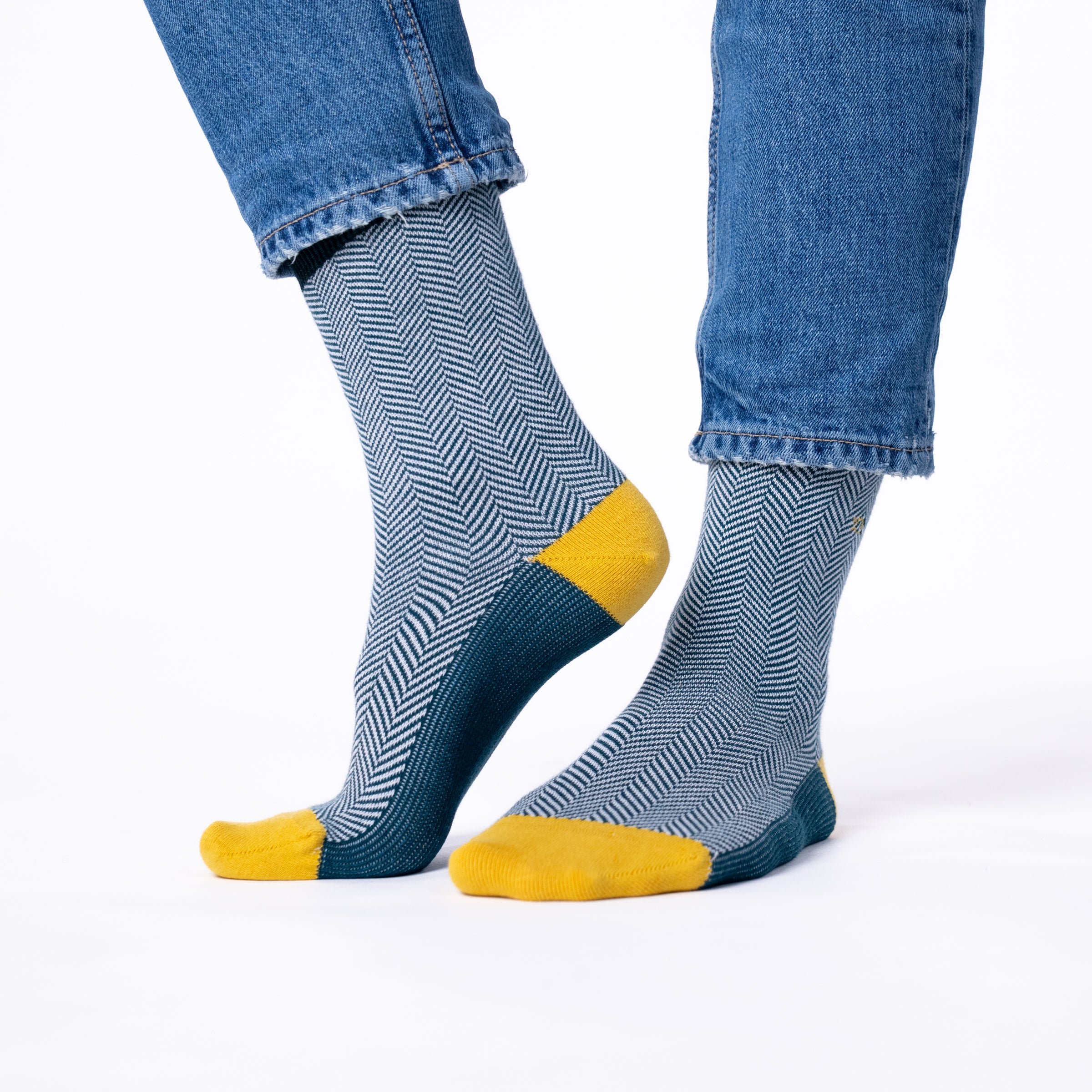Combed cotton herringbone socks BILLYBELT Green