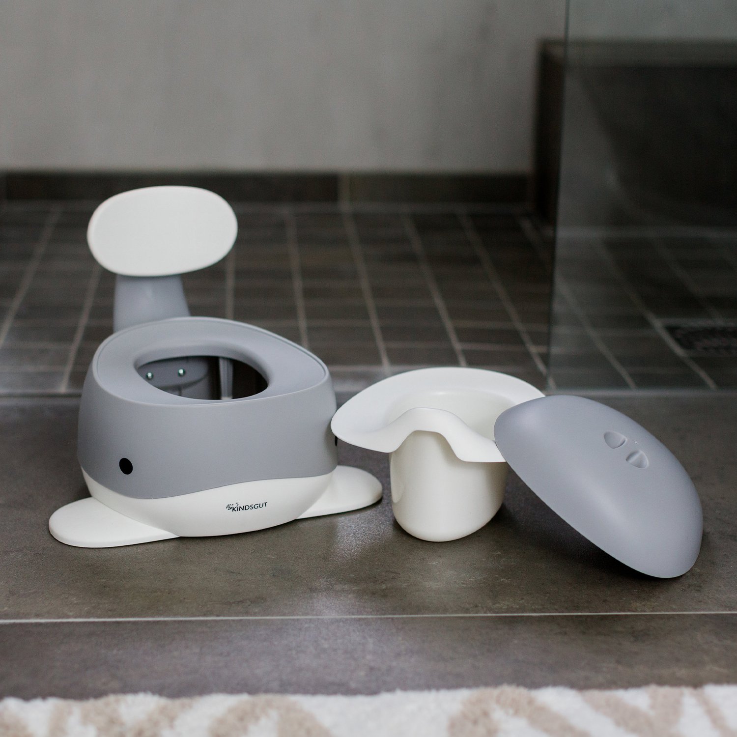 Whale baby pot KINDSGUT Grey