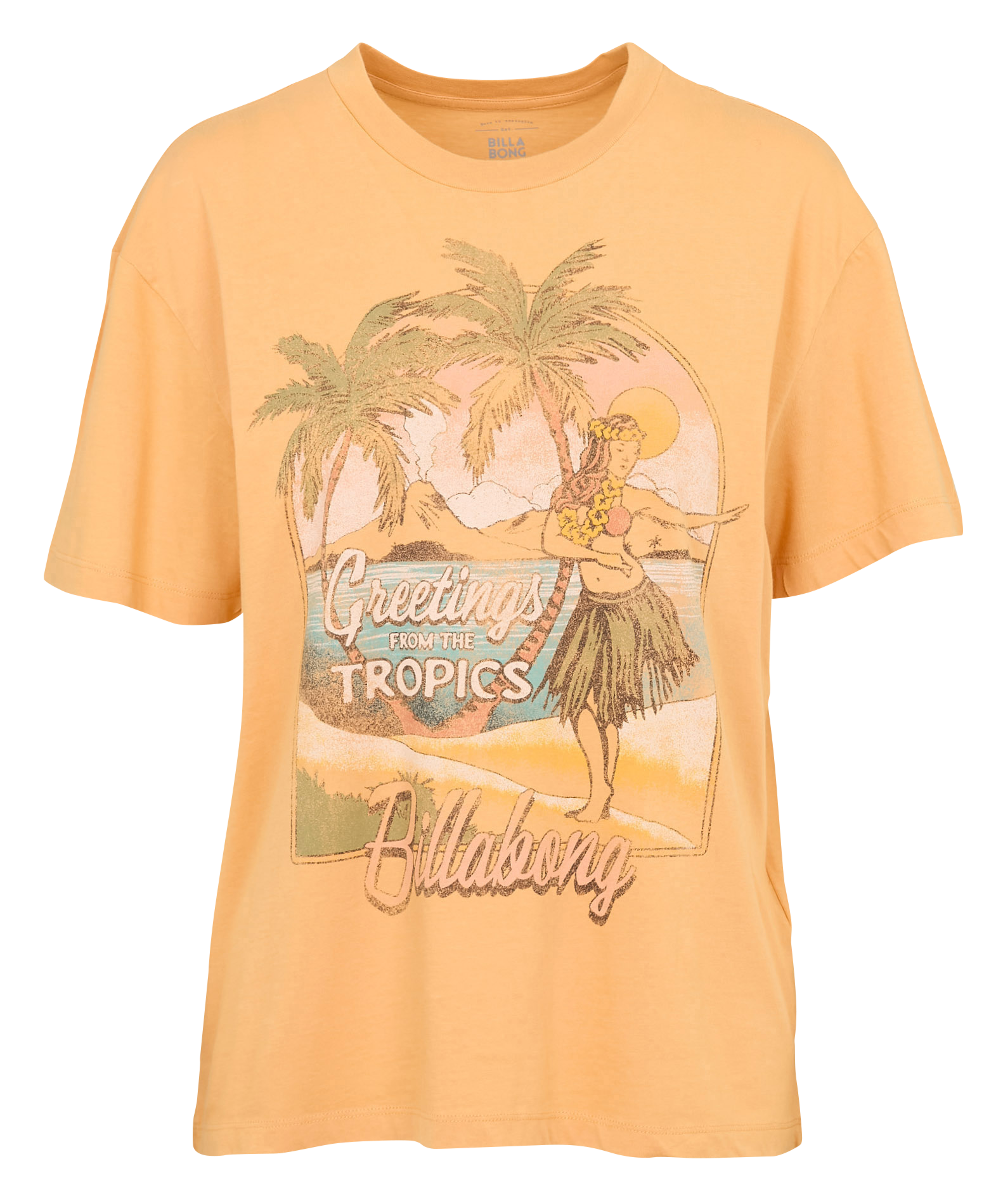 Tee-shirt droit imprimé en coton BILLABONG Orange
