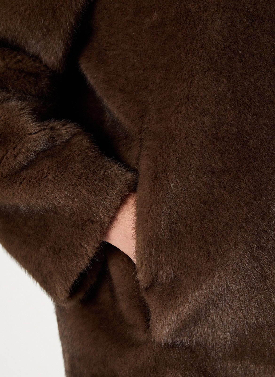 Veste en fausse fourrure à capuche GERARD DAREL Marron