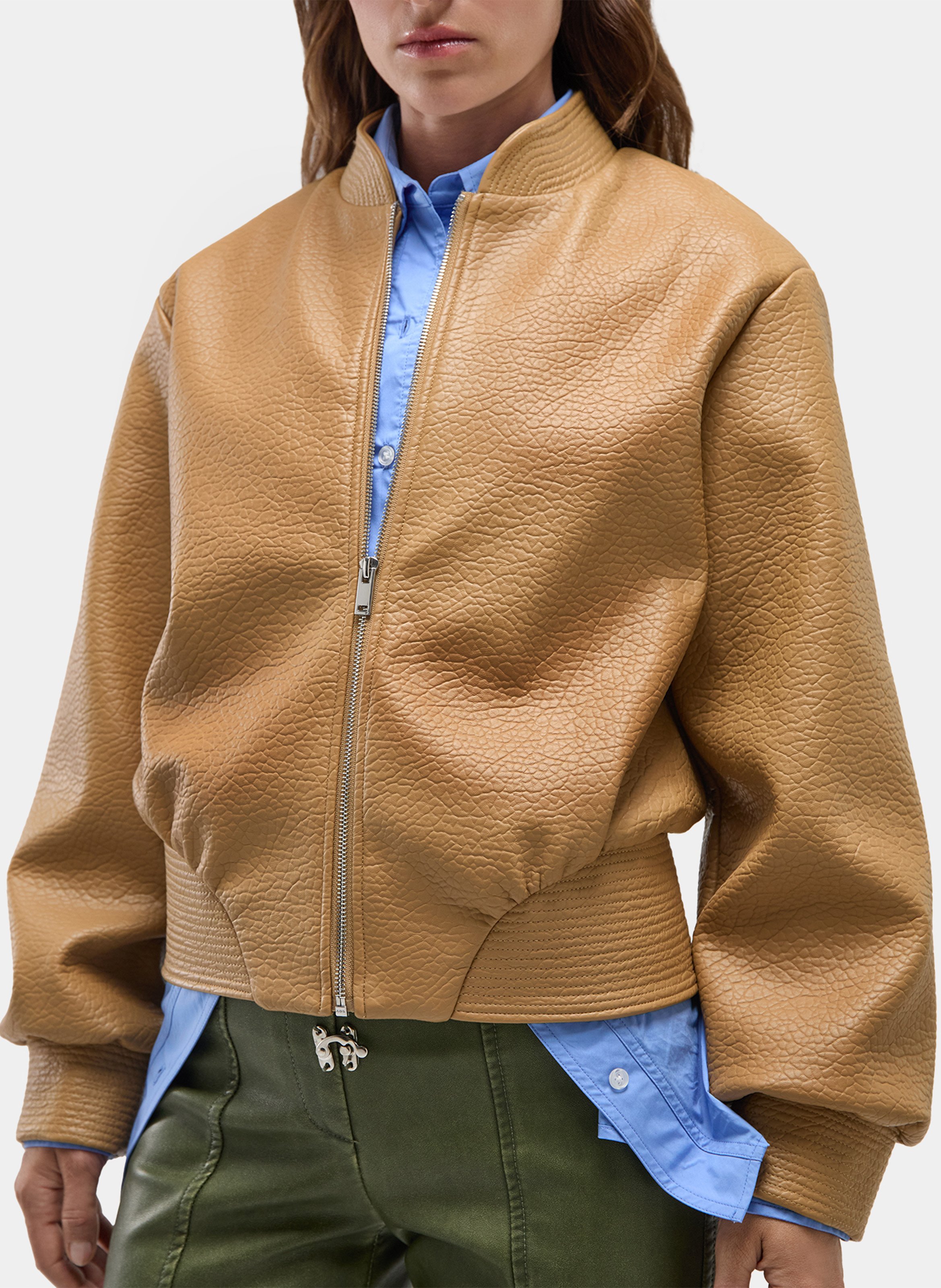 Blouson droit col teddy LAAGAM Beige
