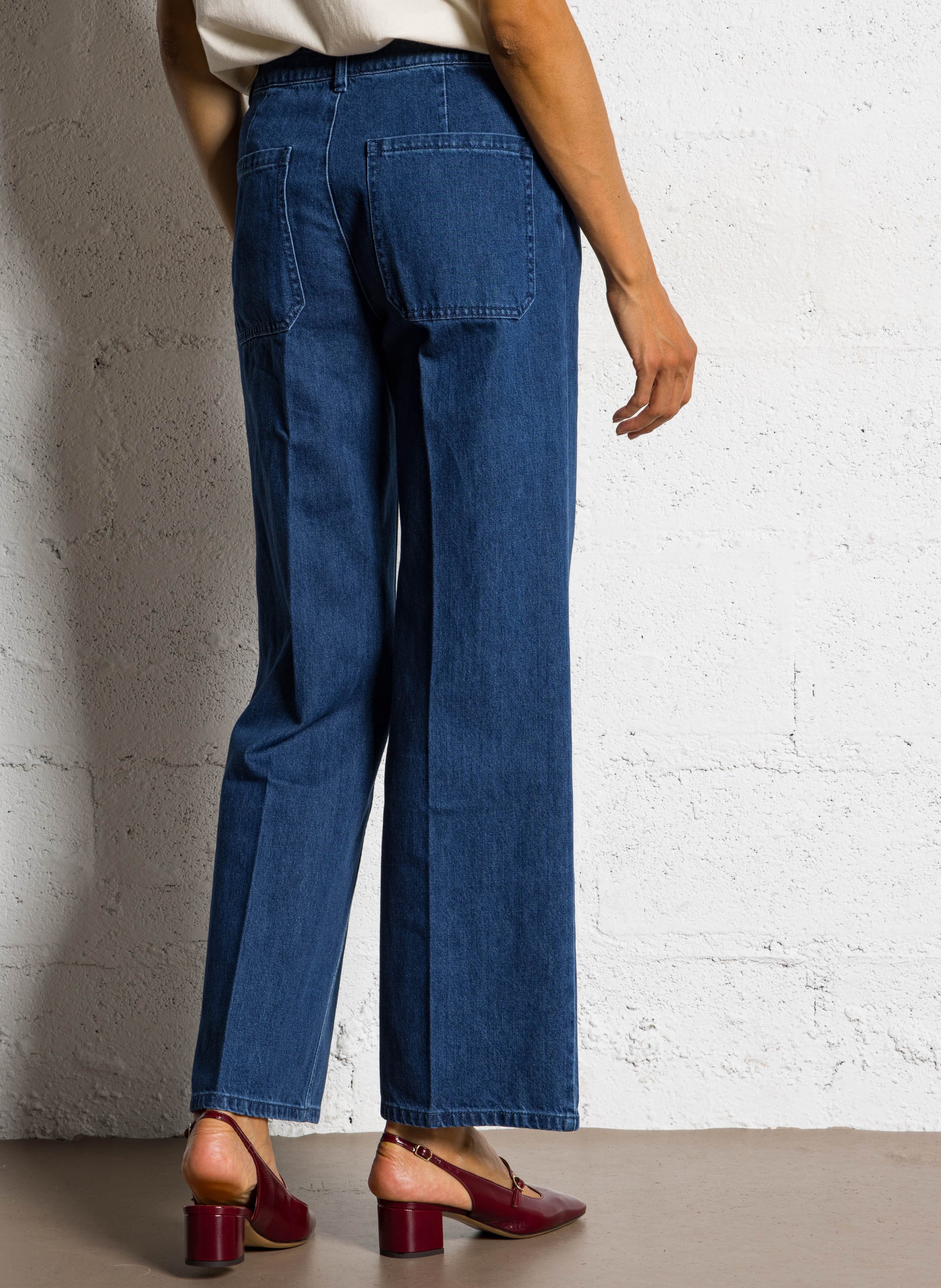 Jean large en coton LAB DIP Bleu