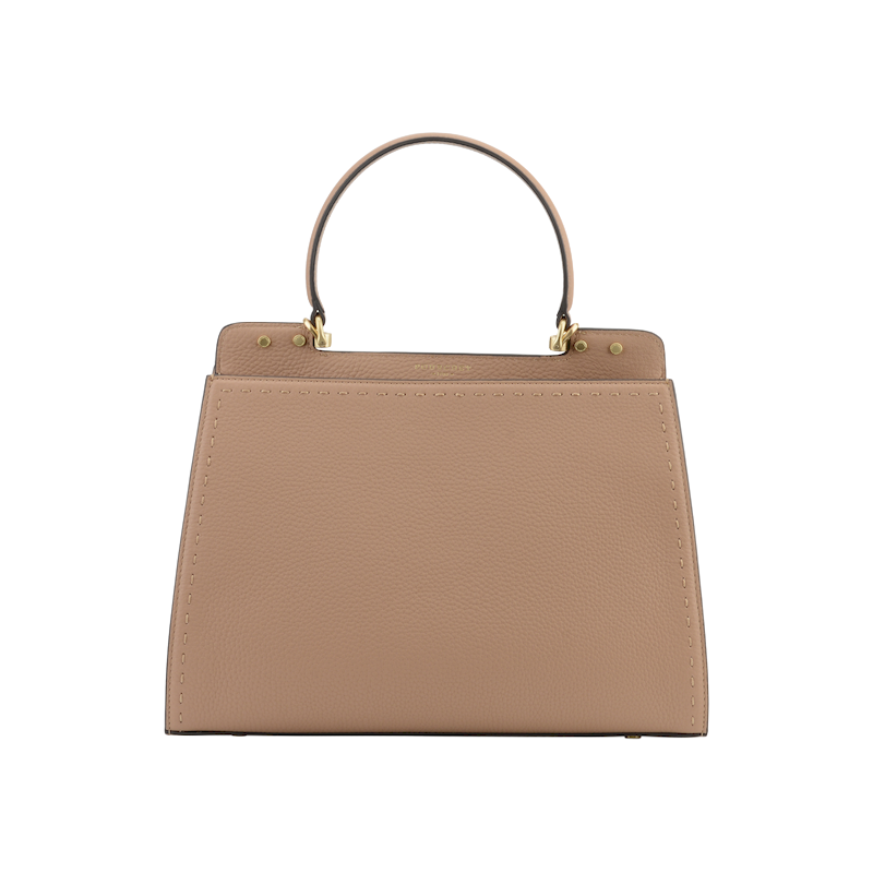 Handbag - cowhide leather POURCHET Brown