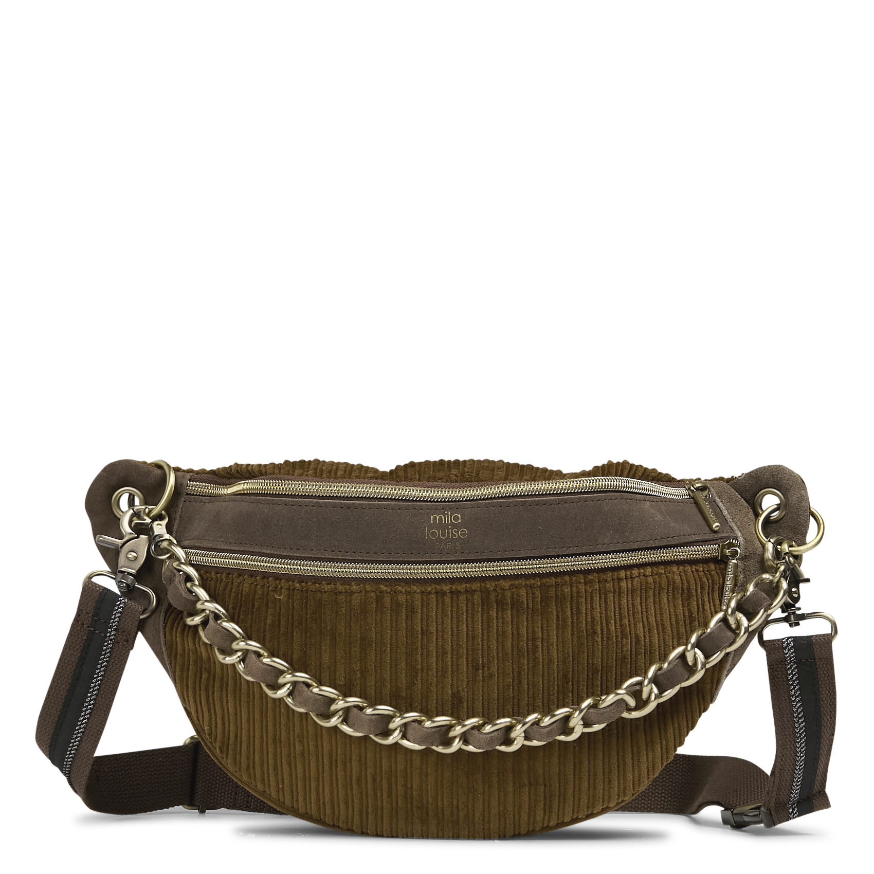 Heuptasje van corduroy MILA LOUISE Kaki
