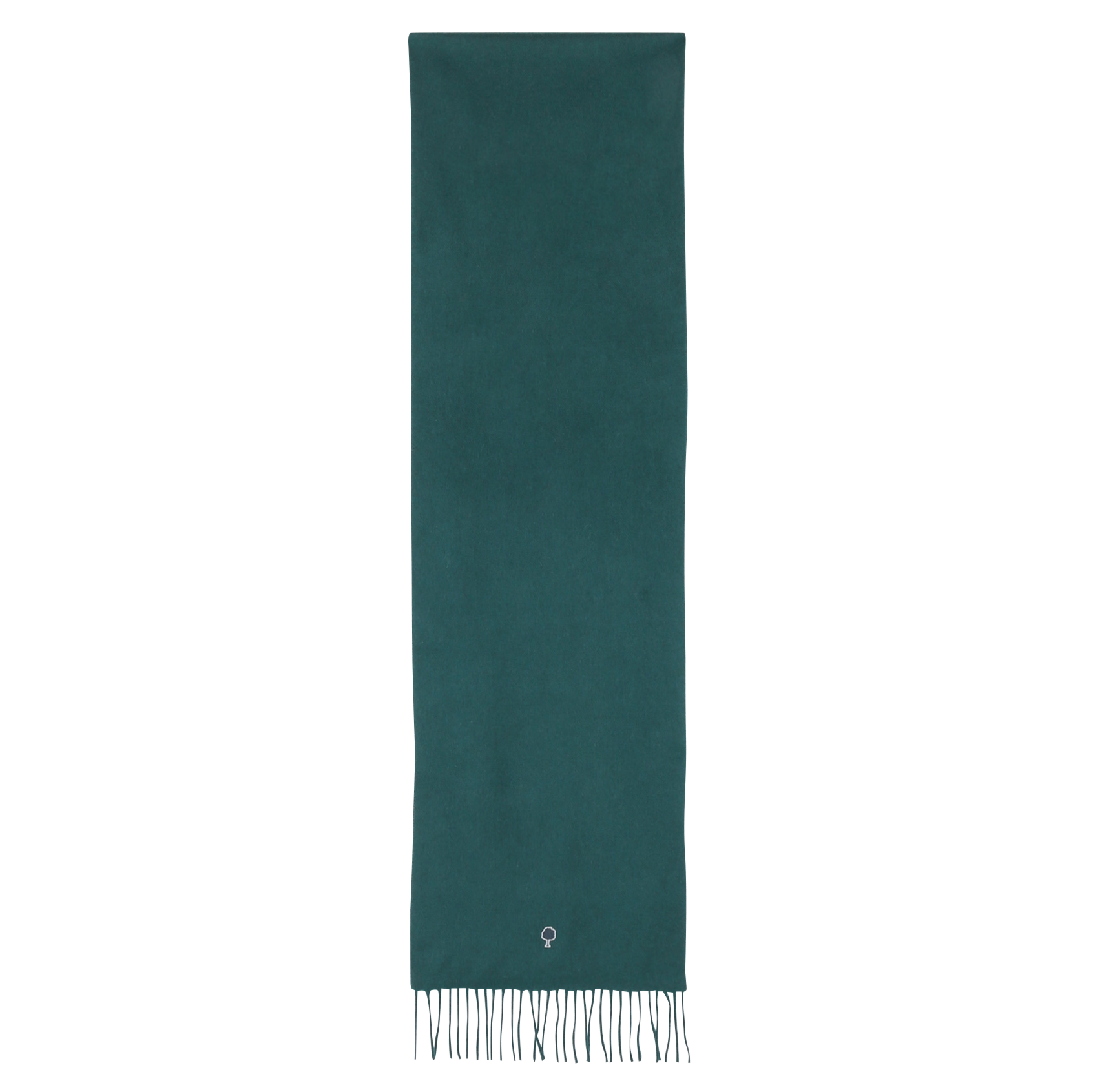 Echarpe unie à logo brodé en laine et cachemire FAGUO Vert