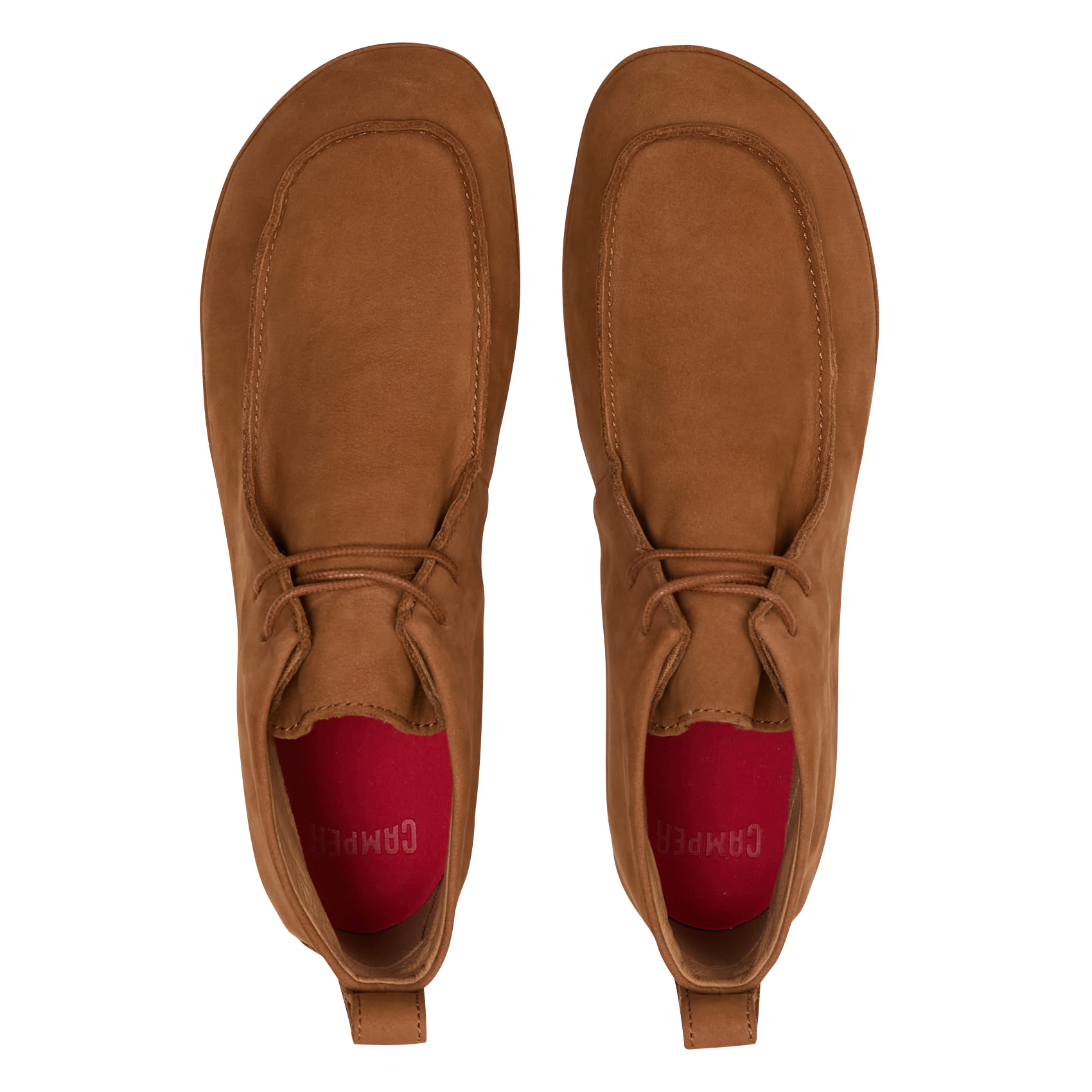 Bottines plates unies en cuir CAMPER Marron