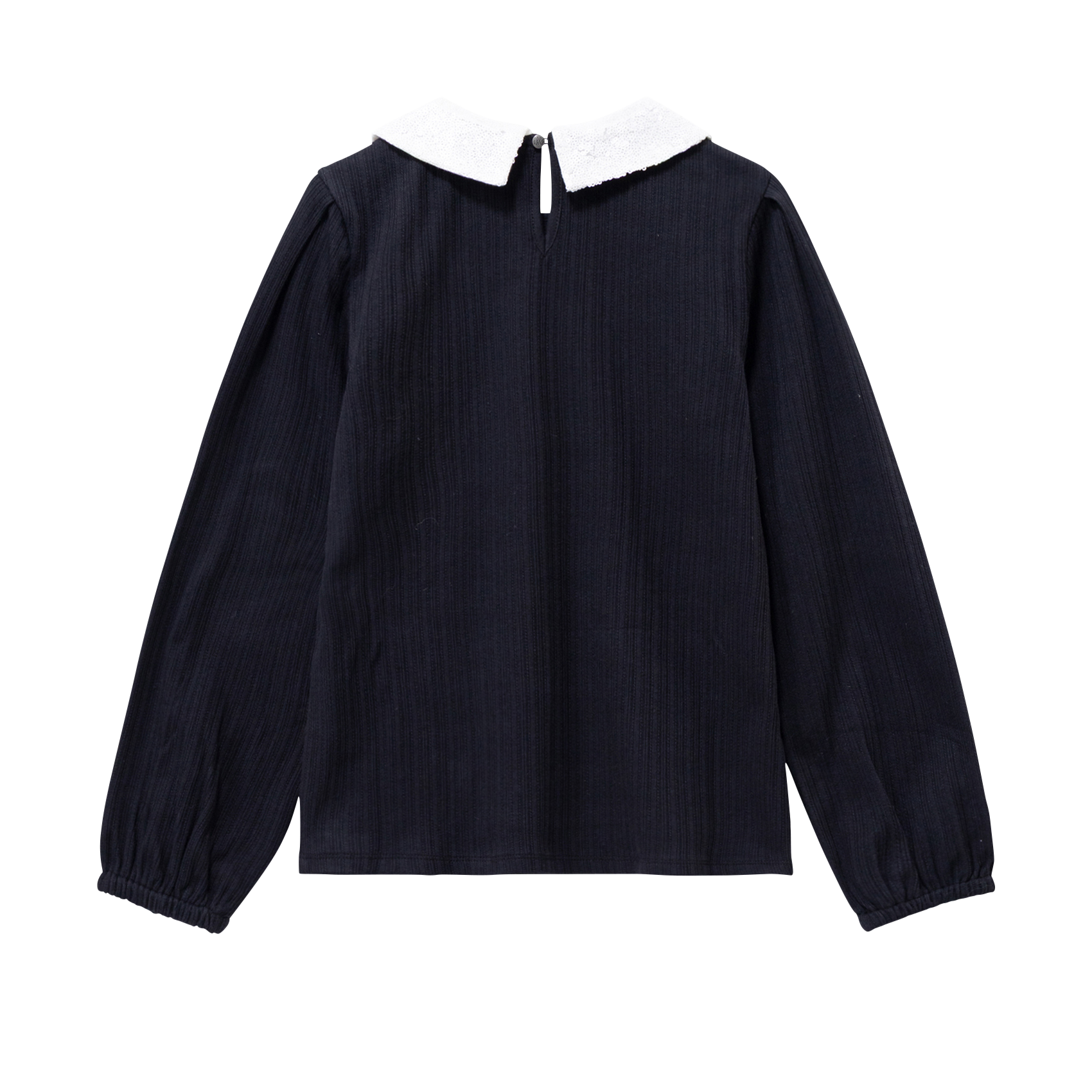 Peter Pan collar t-shirt in blended cotton IKKS JUNIOR Black