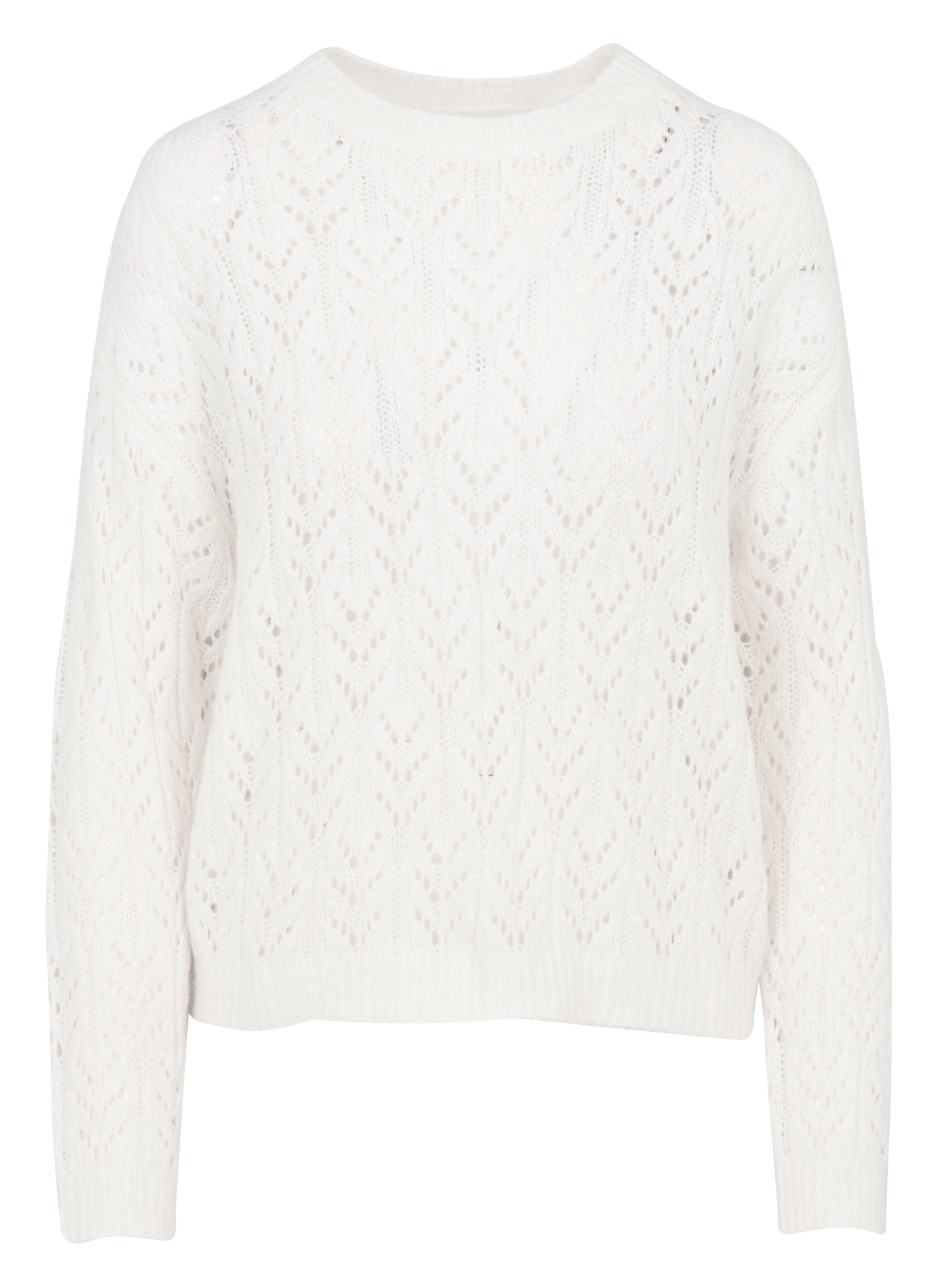Pull droit col rond en maille SUD EXPRESS Blanc
