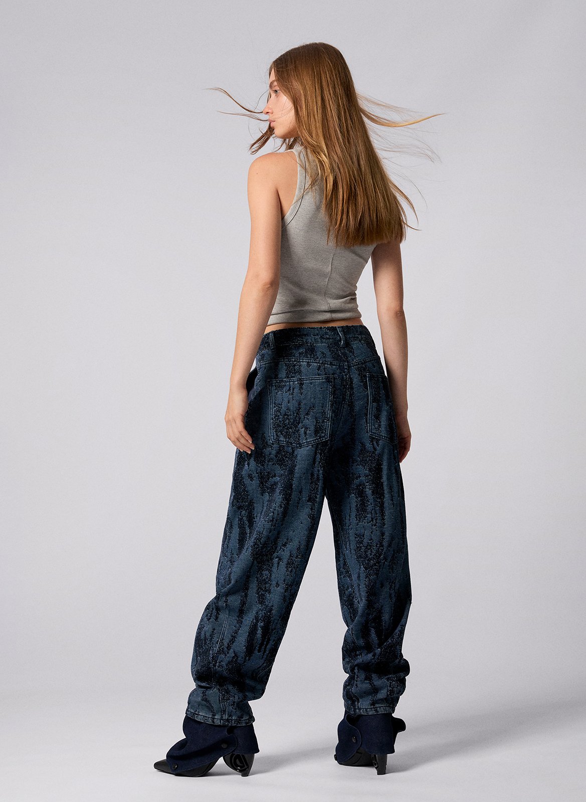 Jean large en jacquard imprimé DESIGUAL Bleu