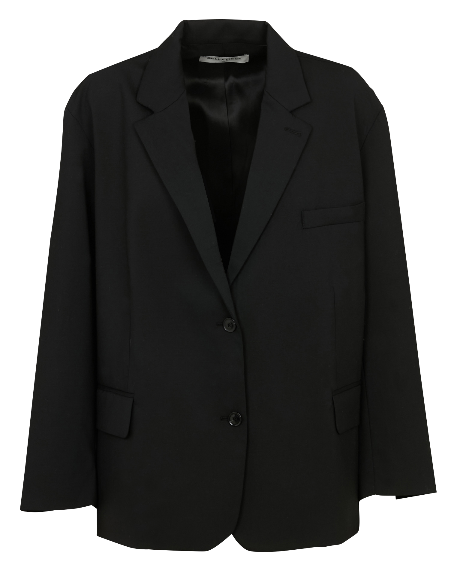 Cotton- and linen-blend loose-fit blazer BELLEPIECE Black
