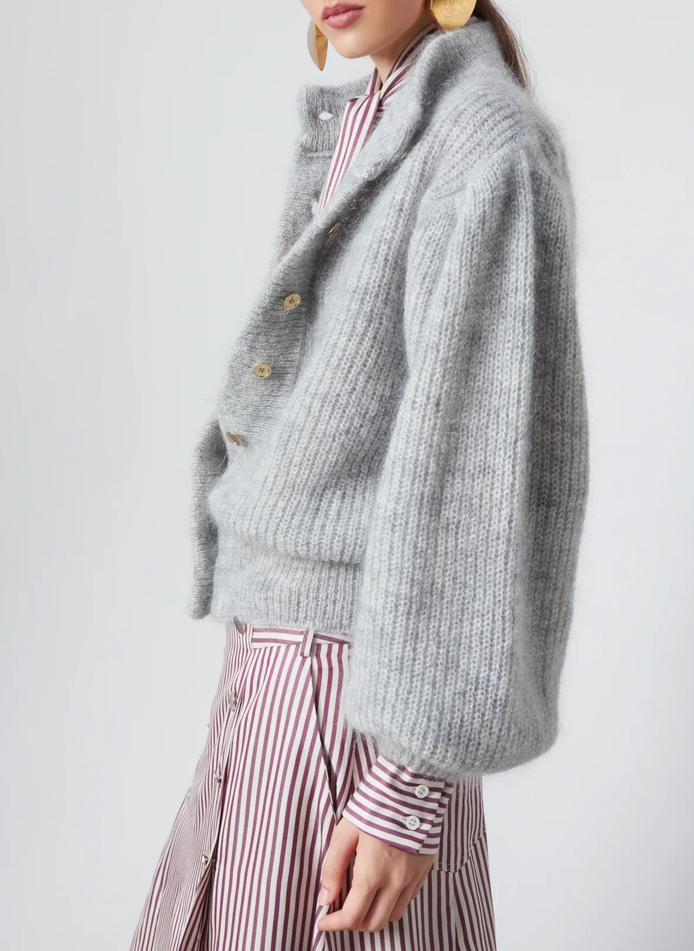 Cardigan van mohairmix THE LABEL EDITION Grijs