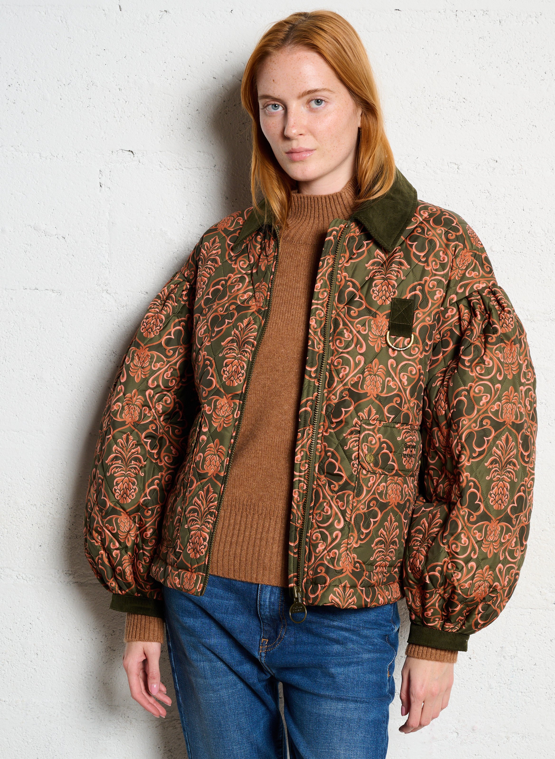 Veste col classique matelassée Barbour x Farm Rio BARBOUR Vert