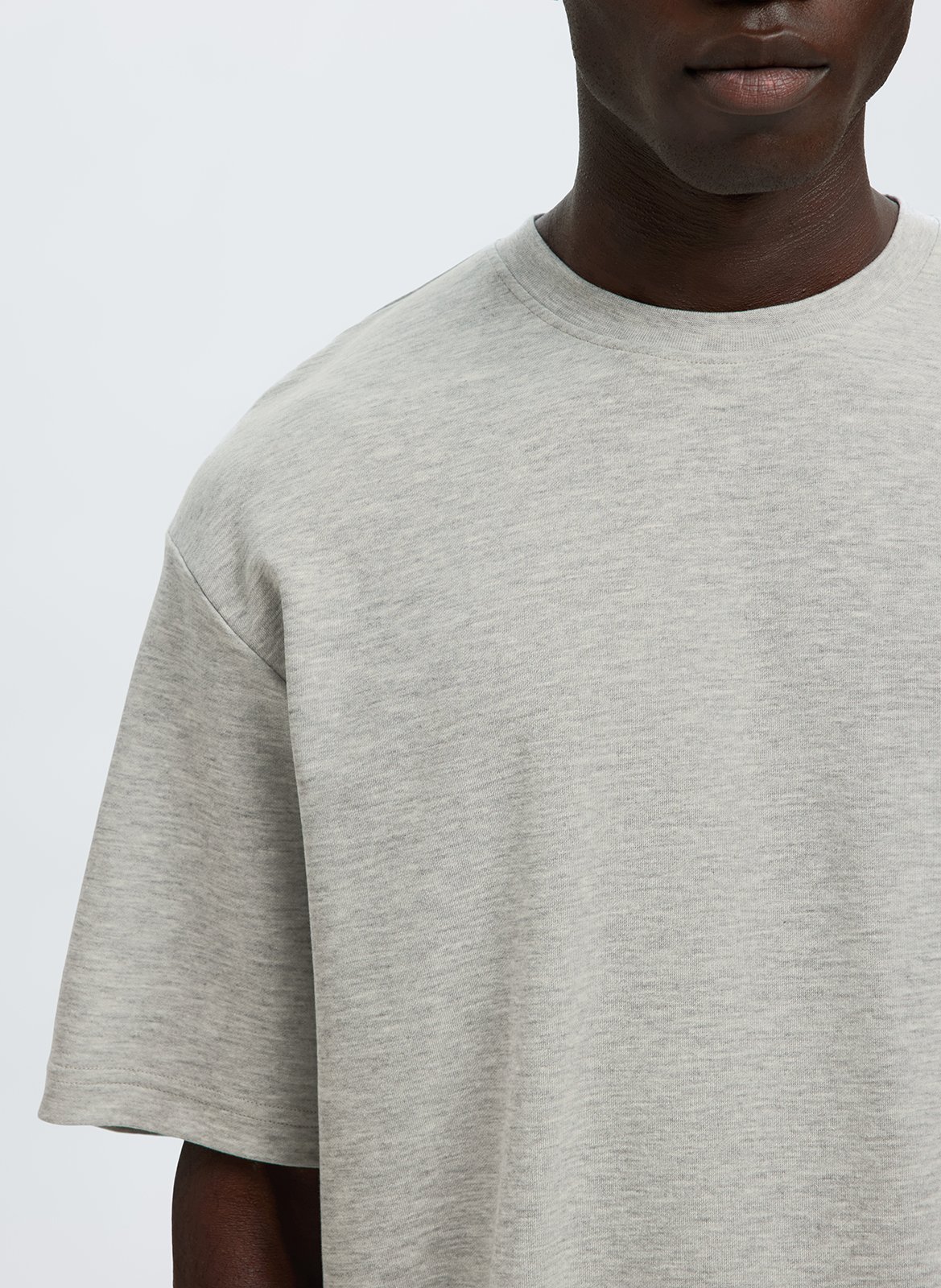 Oversized organic cotton blend t-shirt SELECTED Grey