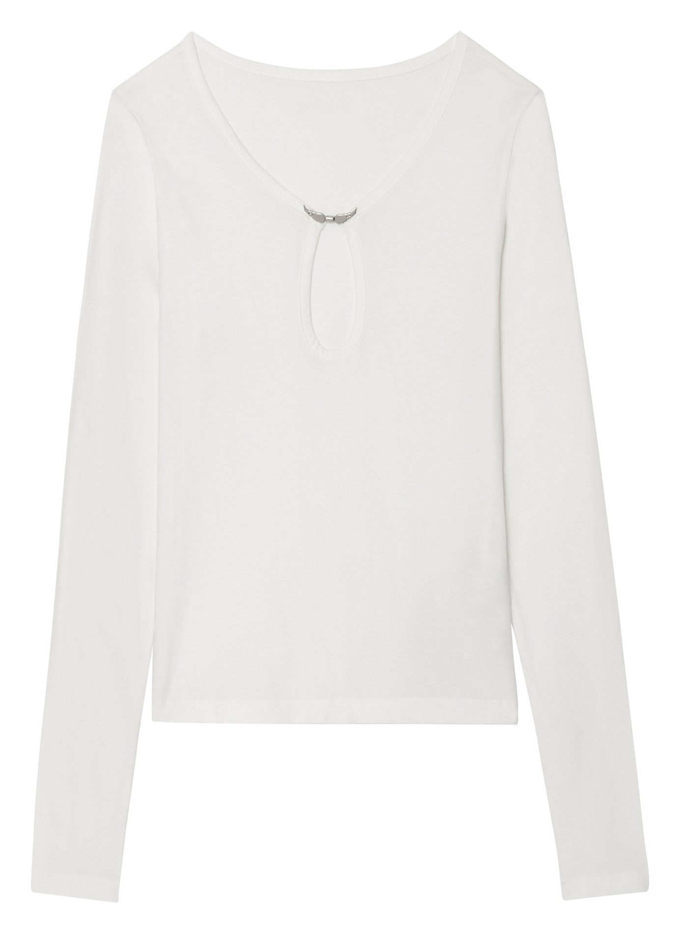 Tee-shirt col tunisien à broche décorative ZADIG&VOLTAIRE Blanc
