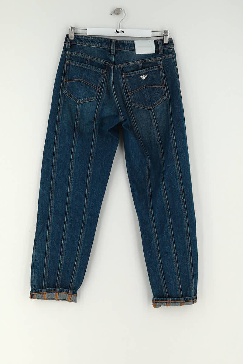 Straight cotton-blend pants ARMANI - SECONDE MAIN Blue