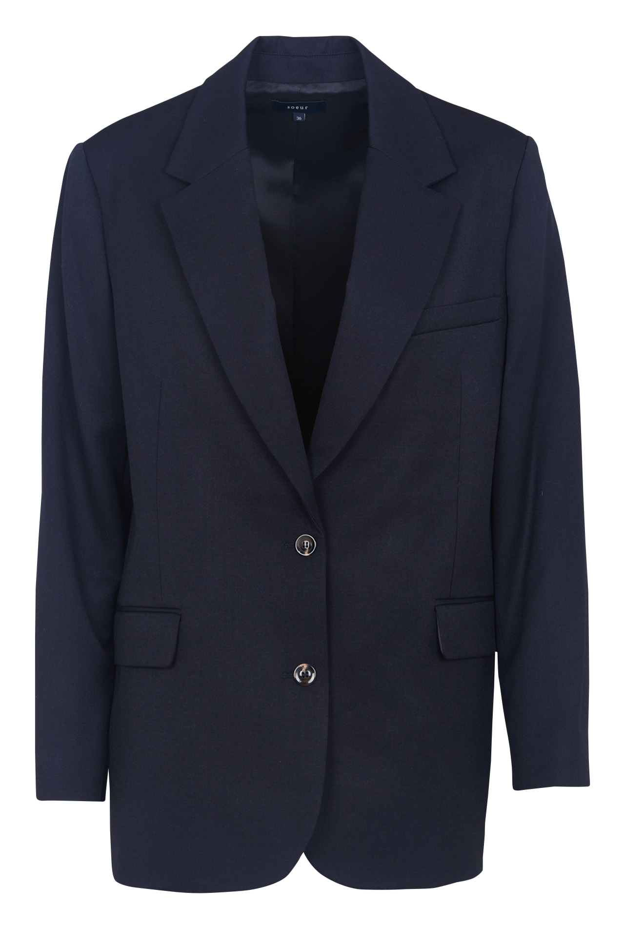 Plain straight blazer SOEUR Blue
