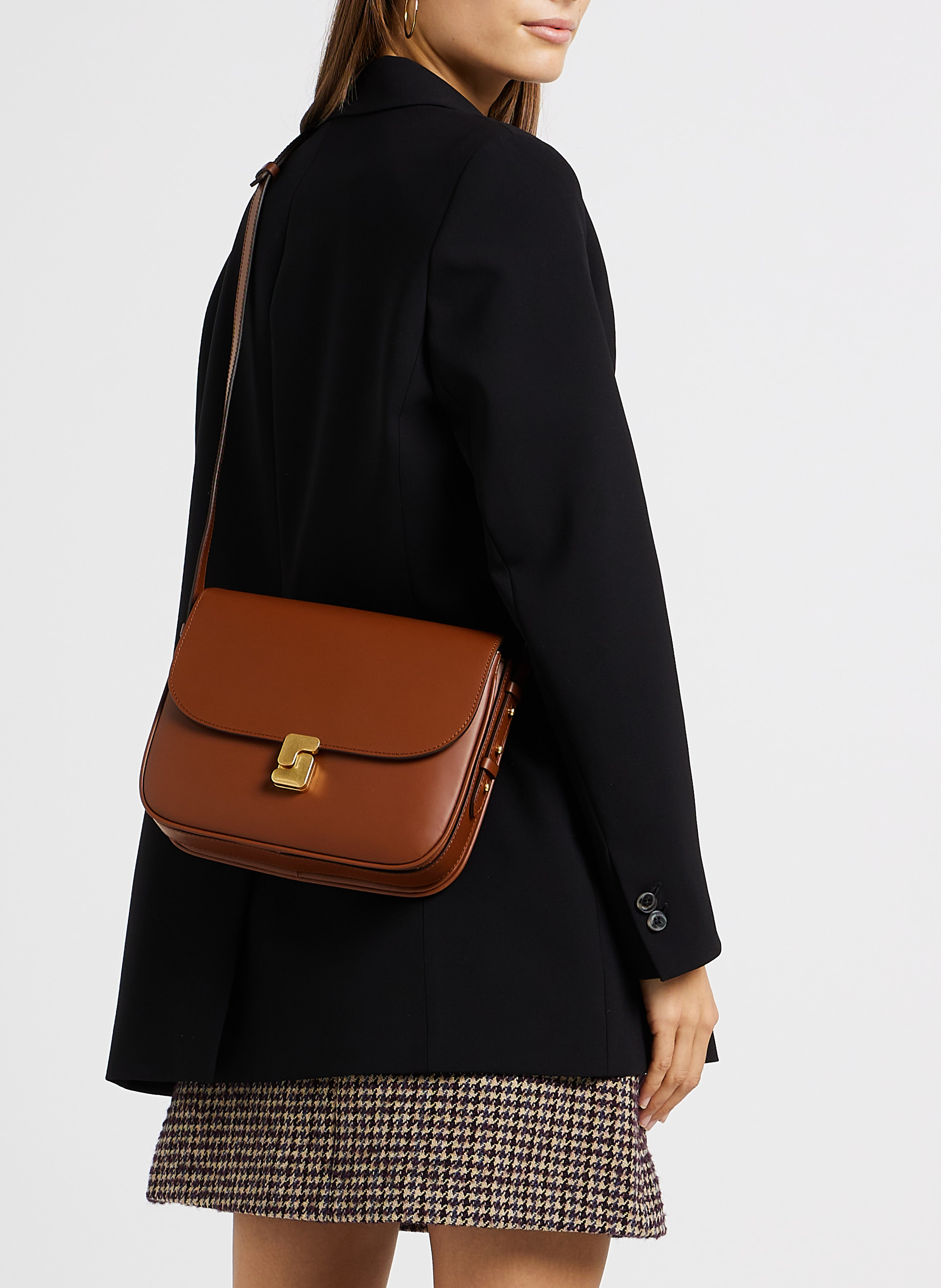 Umhängetasche aus Glacé-Leder SOEUR Braun