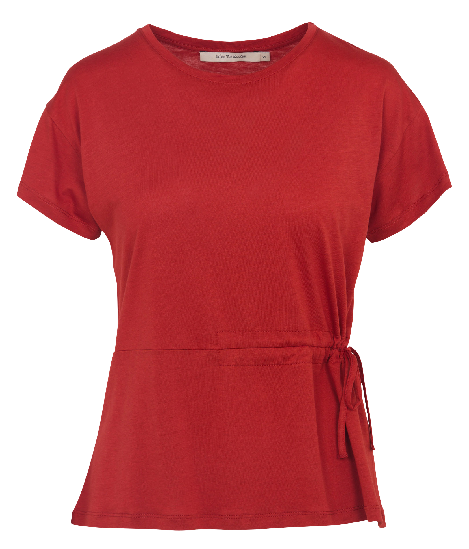 Tee-shirt droit col rond LA FEE MARABOUTEE Rouge
