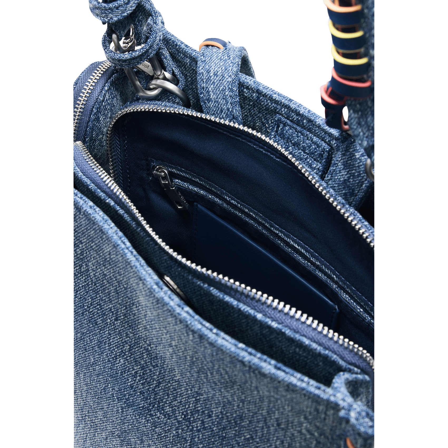 Denim backpack with heart DESIGUAL Blue