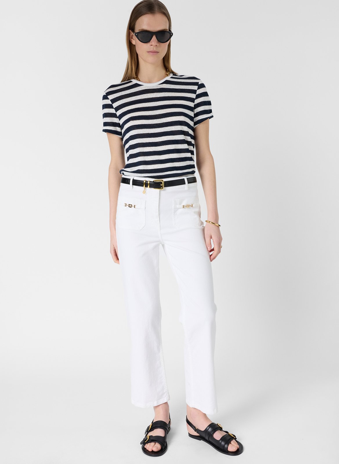 Rundhals-T-Shirt aus Leinen-Mix GERARD DAREL Blau