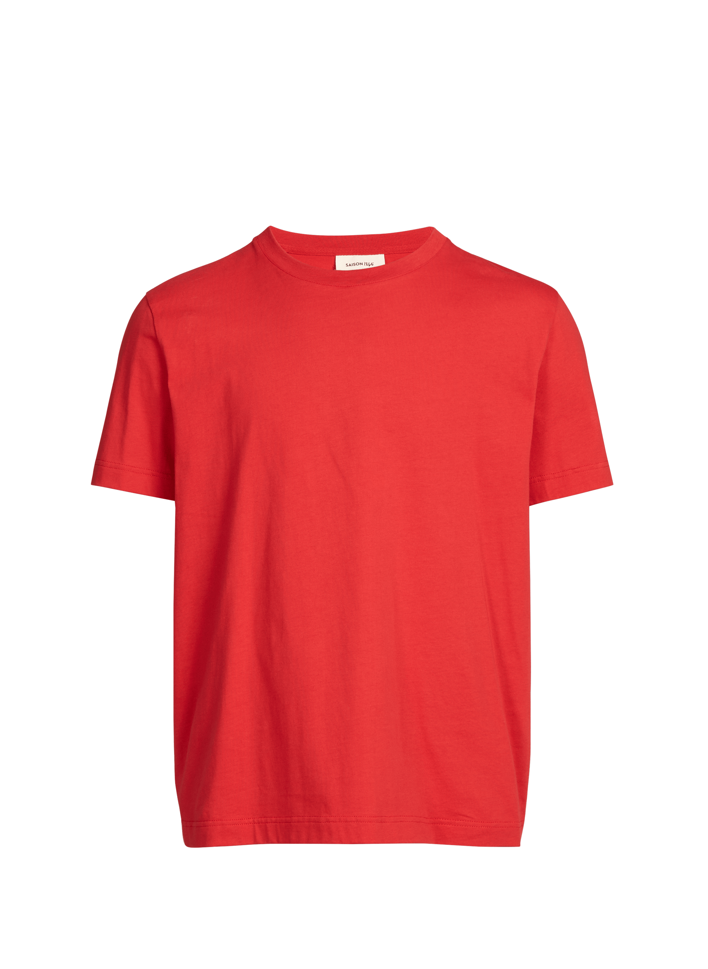 Tee-shirt col rond en coton bio SAISON 1865 Rouge