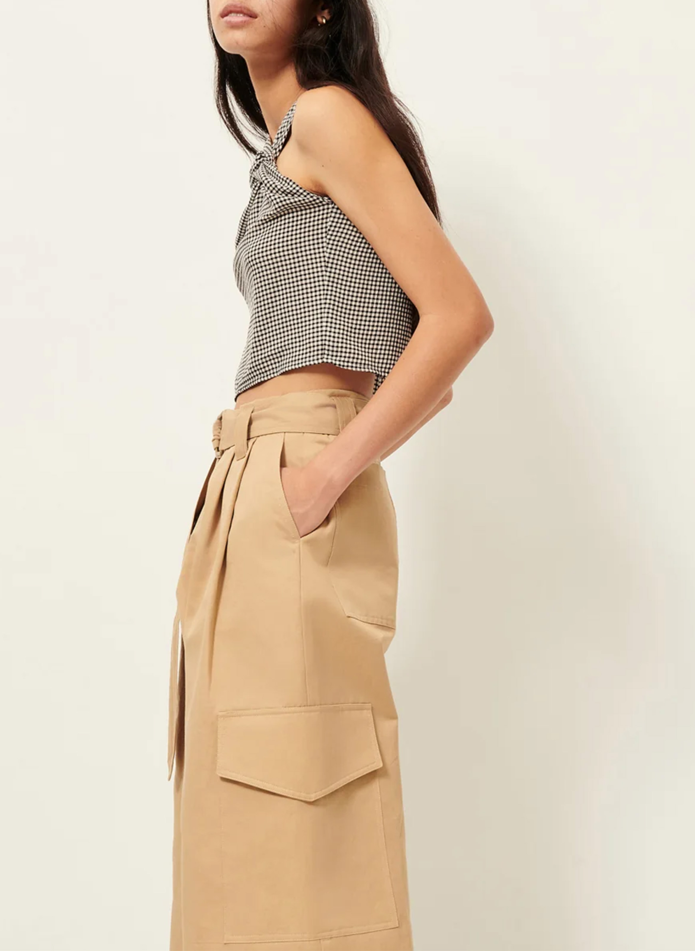 Oberteil mit asymmetrischem Kragen und Print SESSUN Grau