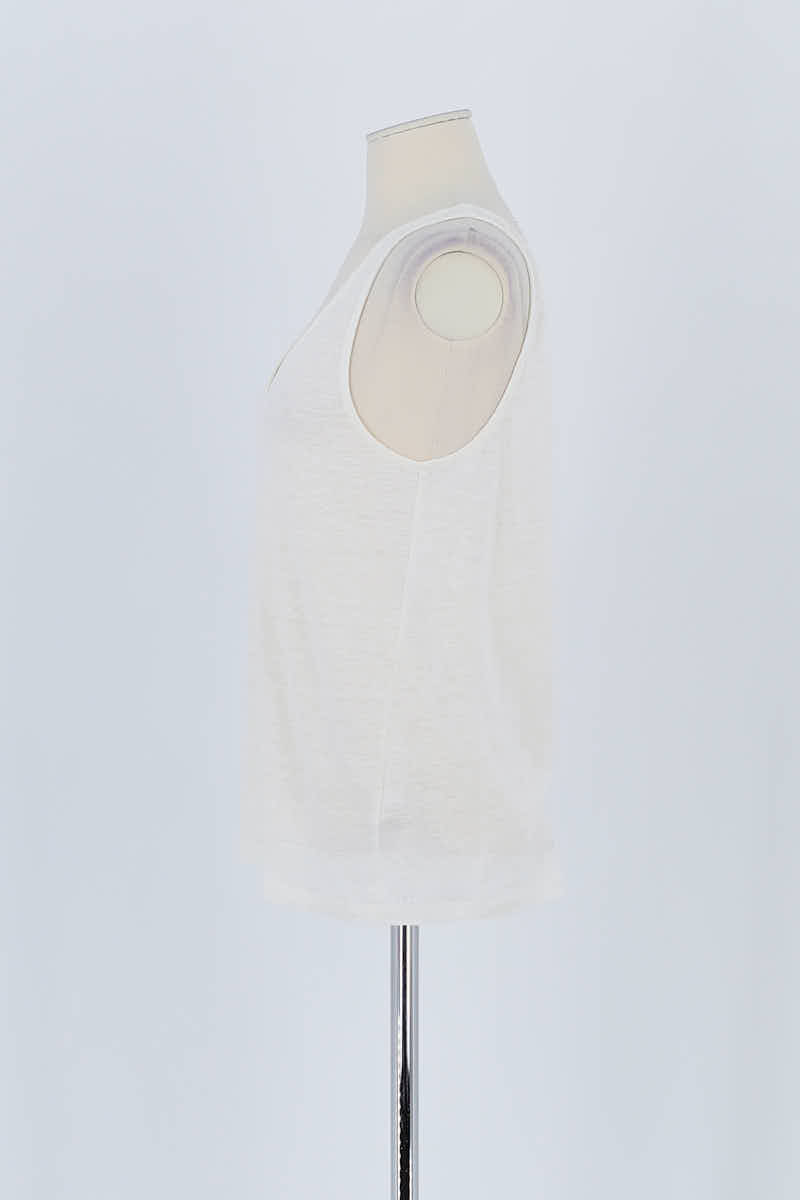 Top sans manche MAJESTIC FILATURES - SECONDE MAIN Blanc