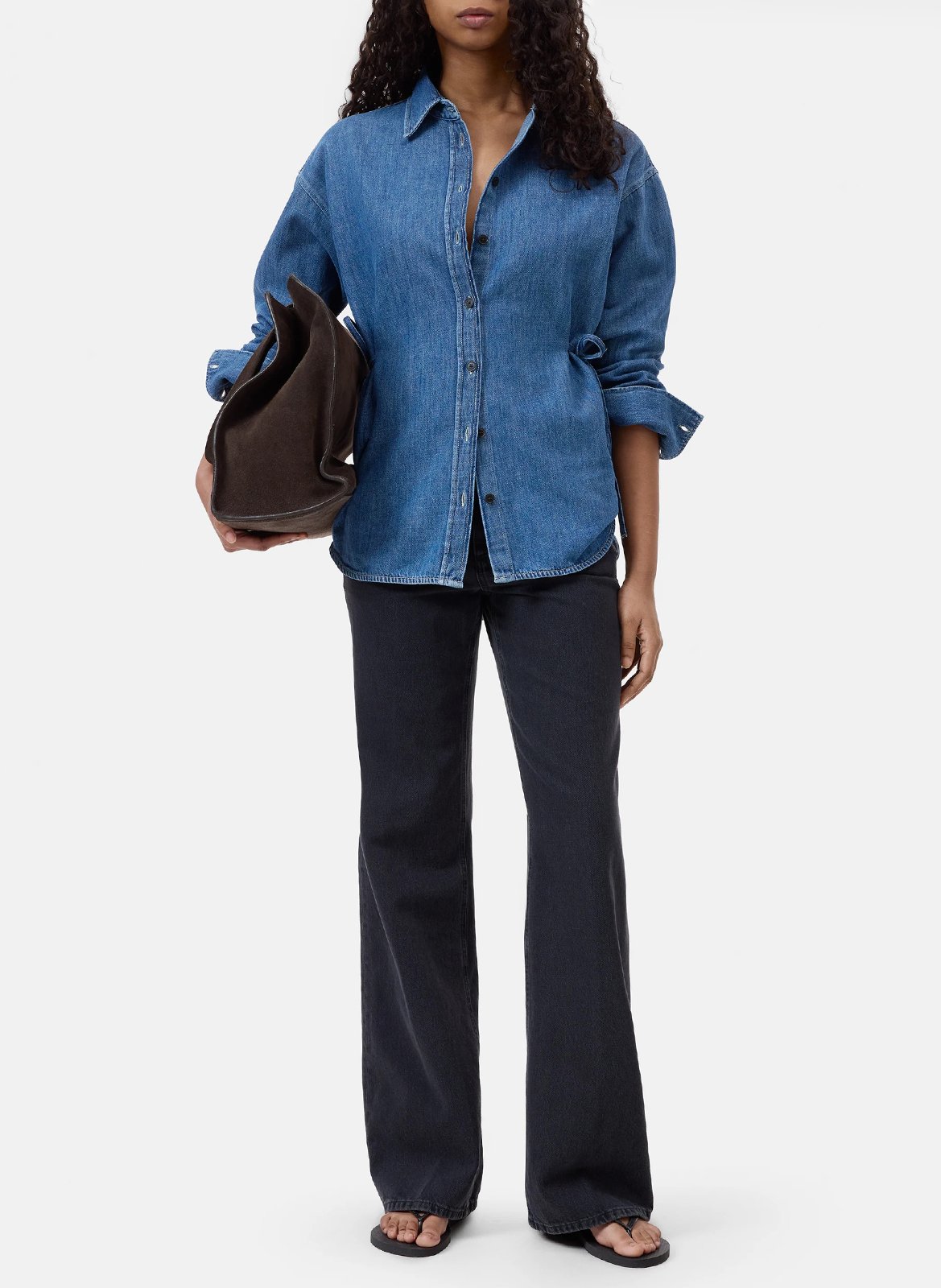 Chemise col classique en coton bio mélangé CLOSED Bleu