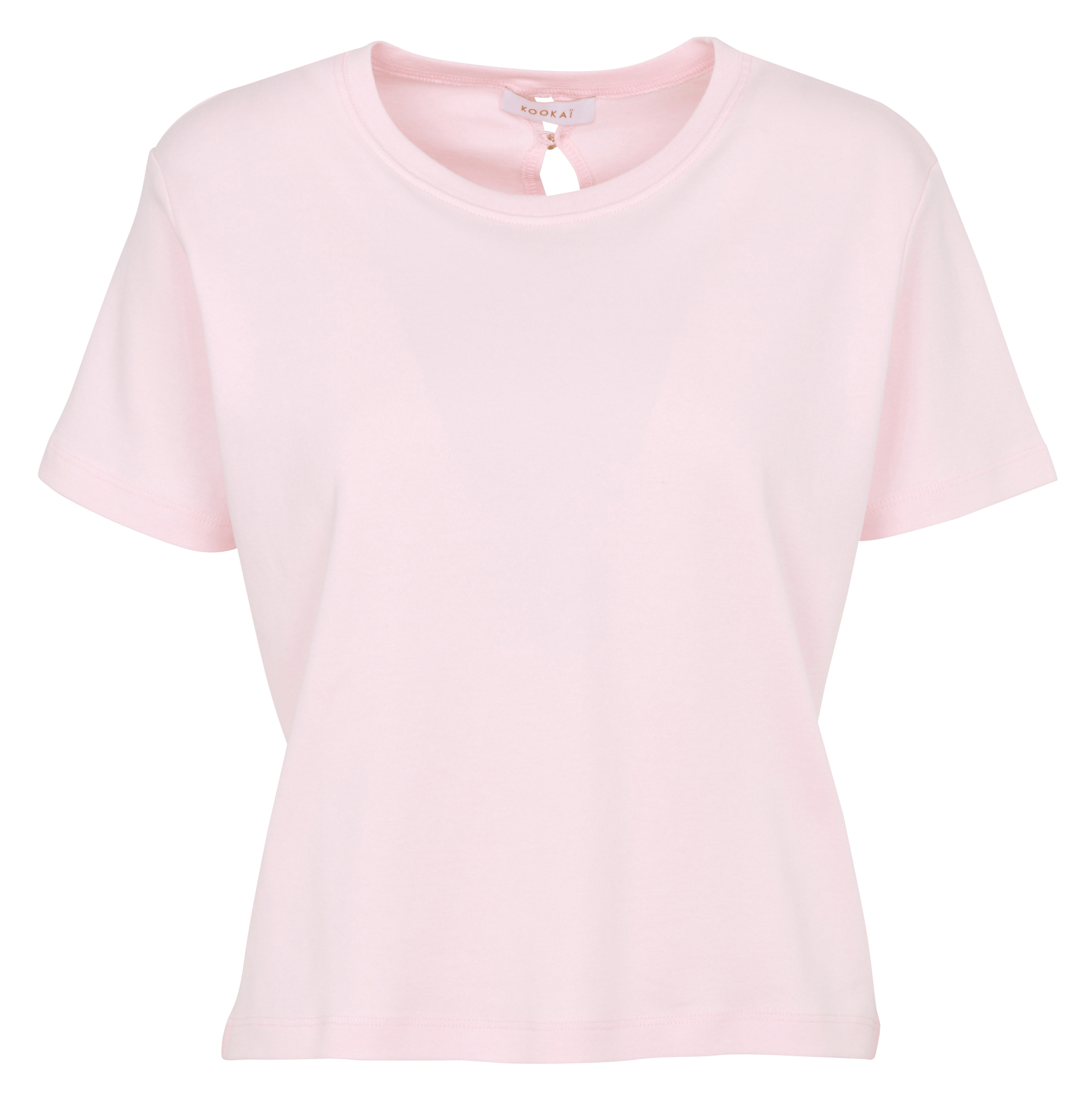 Gerader unifarbener T-Shirt mit geknöpftem Rücken KOOKAI