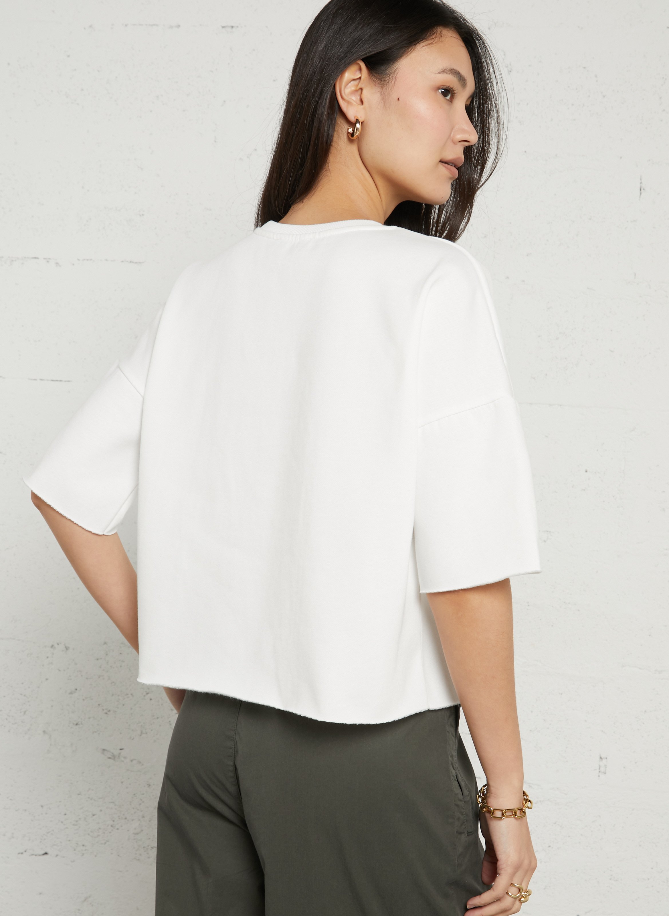 Round-neck cotton-blend sweatshirt JC SOPHIE White