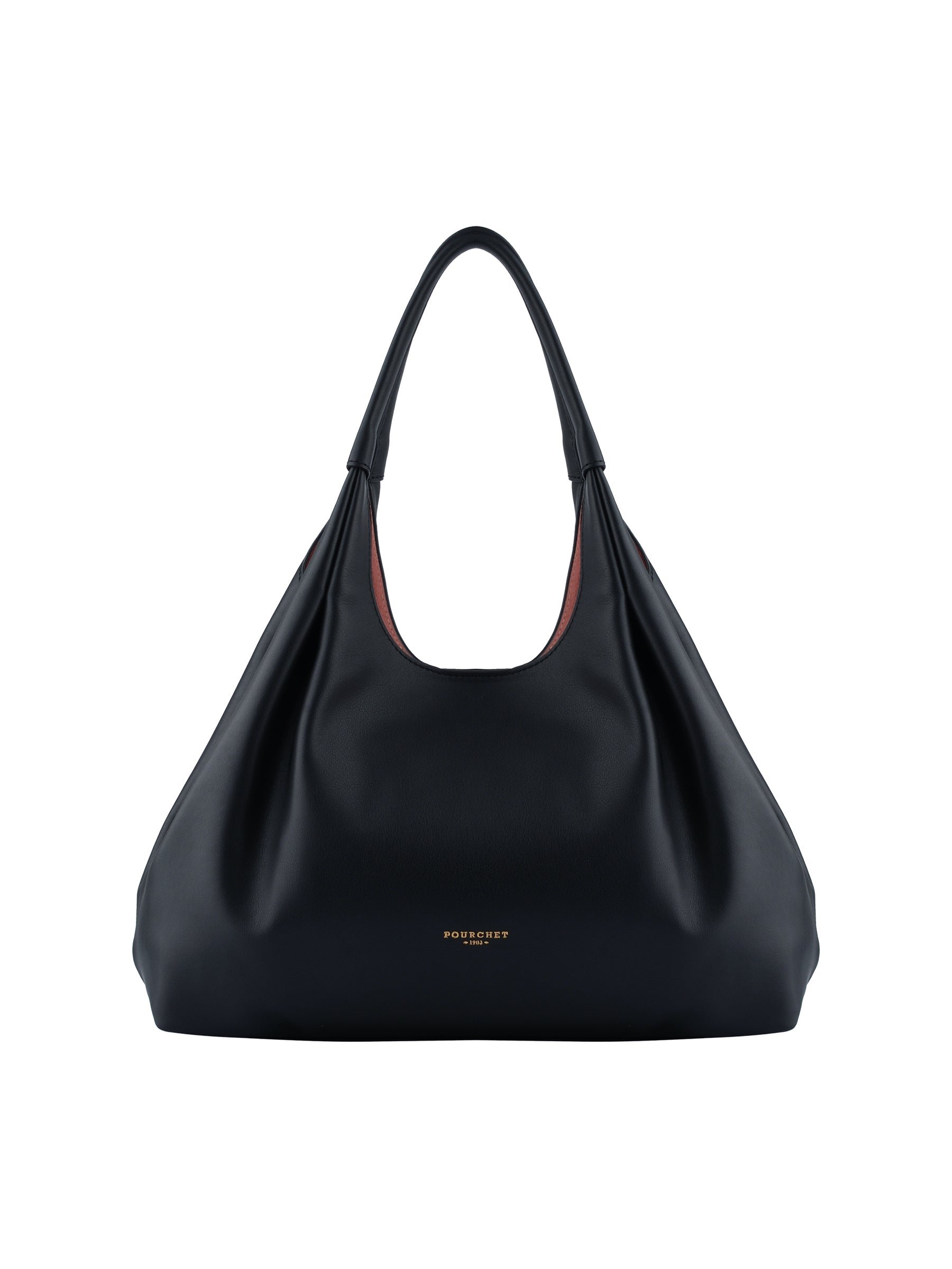 Sac porté épaule en cuir de vachette POURCHET Bleu