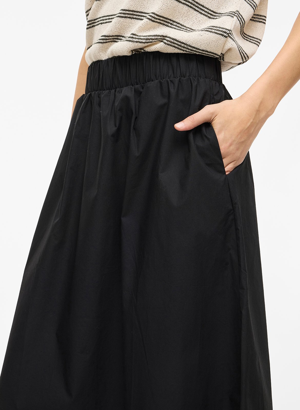 Organic cotton midi skirt VILA Black