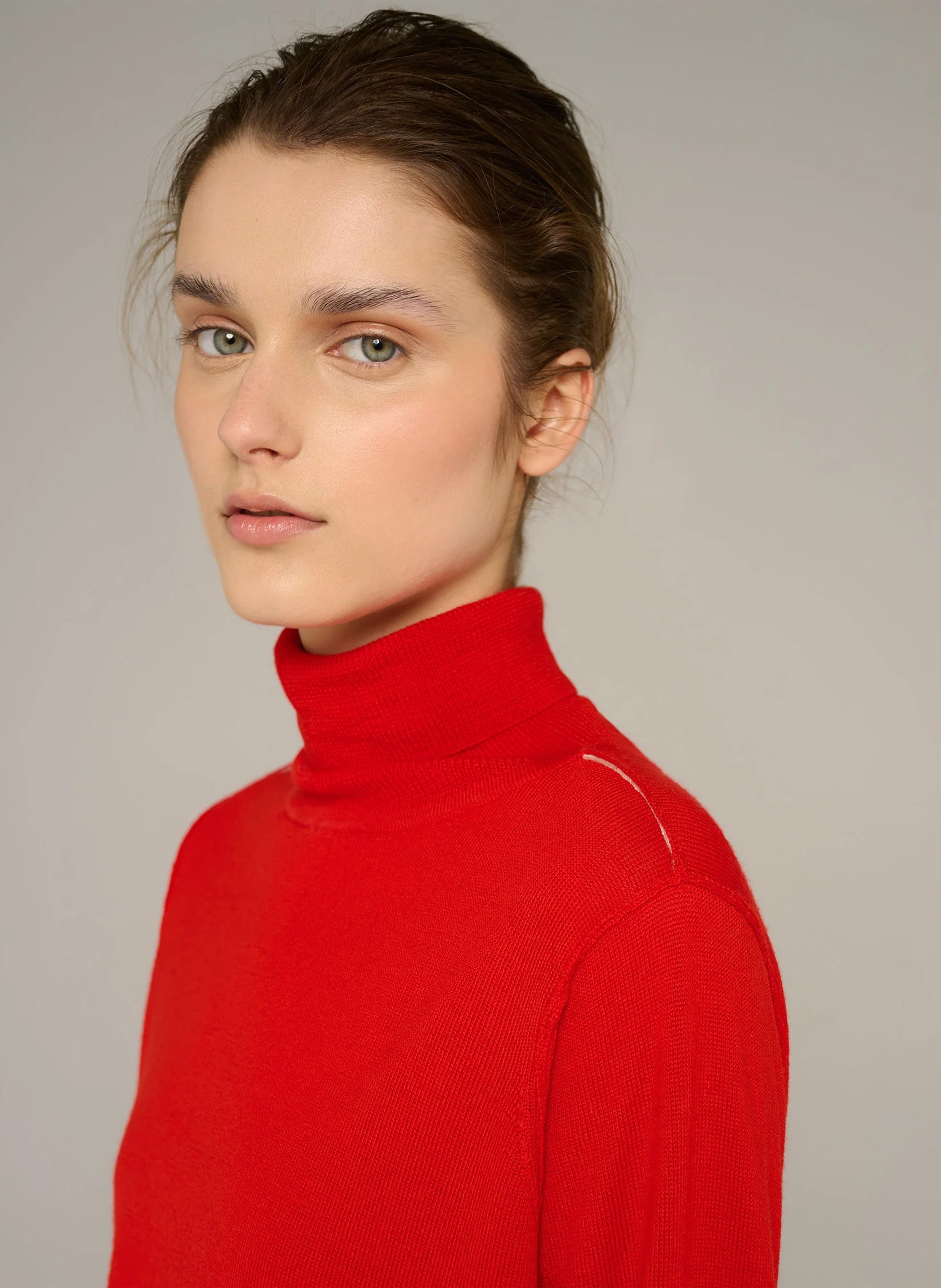 Col roulé droit en laine | Rouge COTELAC ACOTE Femme