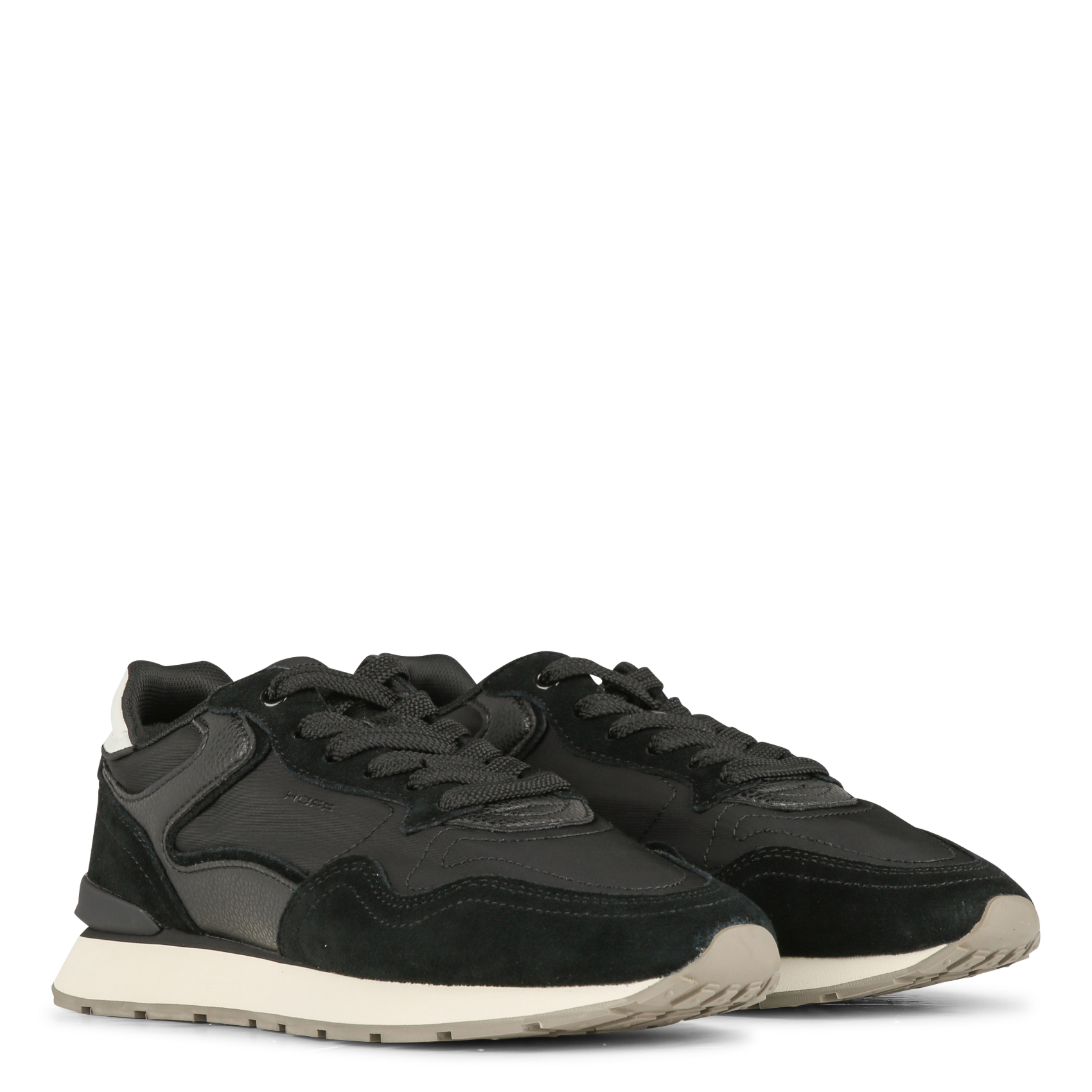 Low-top mixed leather sneakers HOFF Black