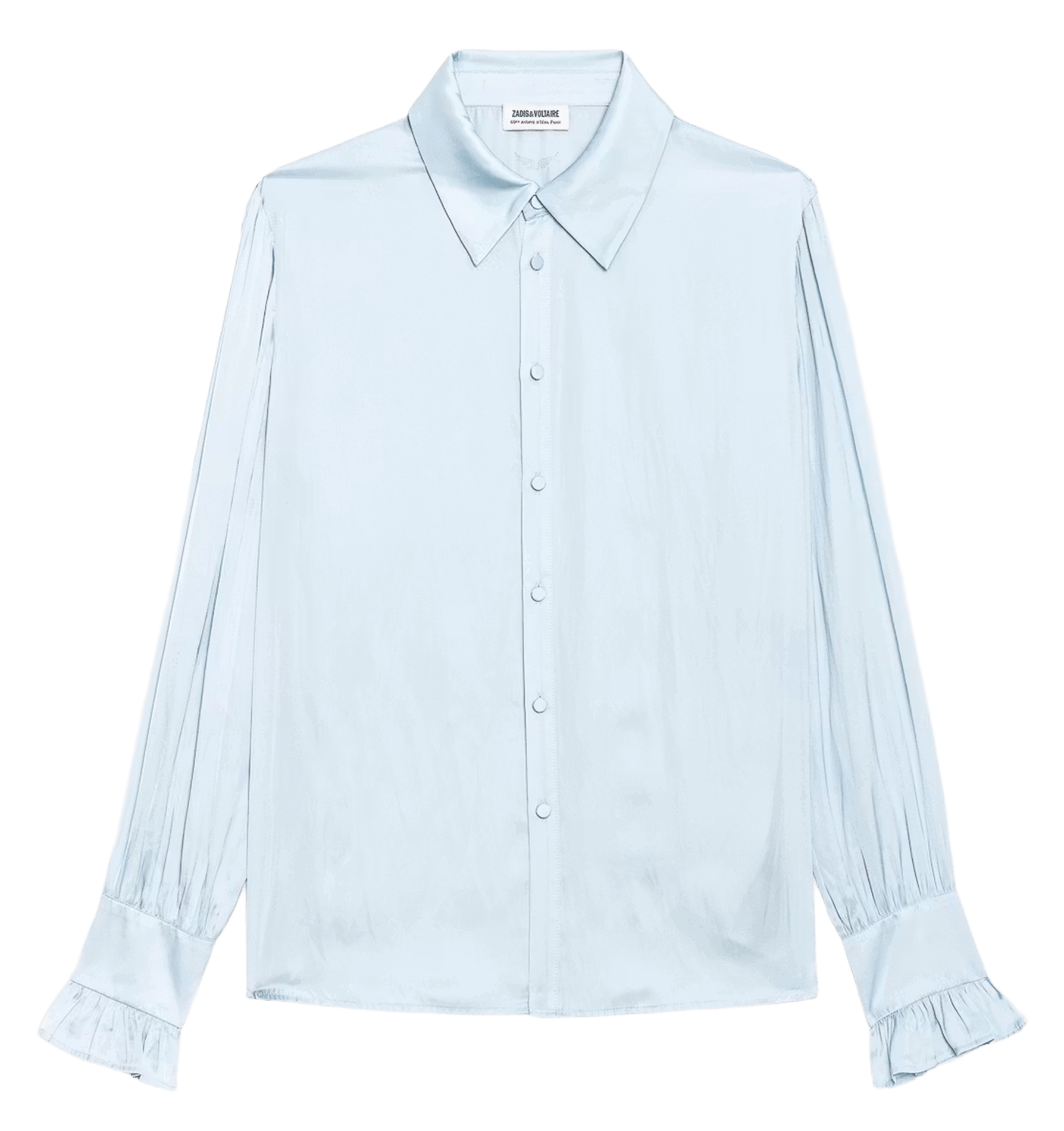 Chemise droite satinée THELY Bleu oxford