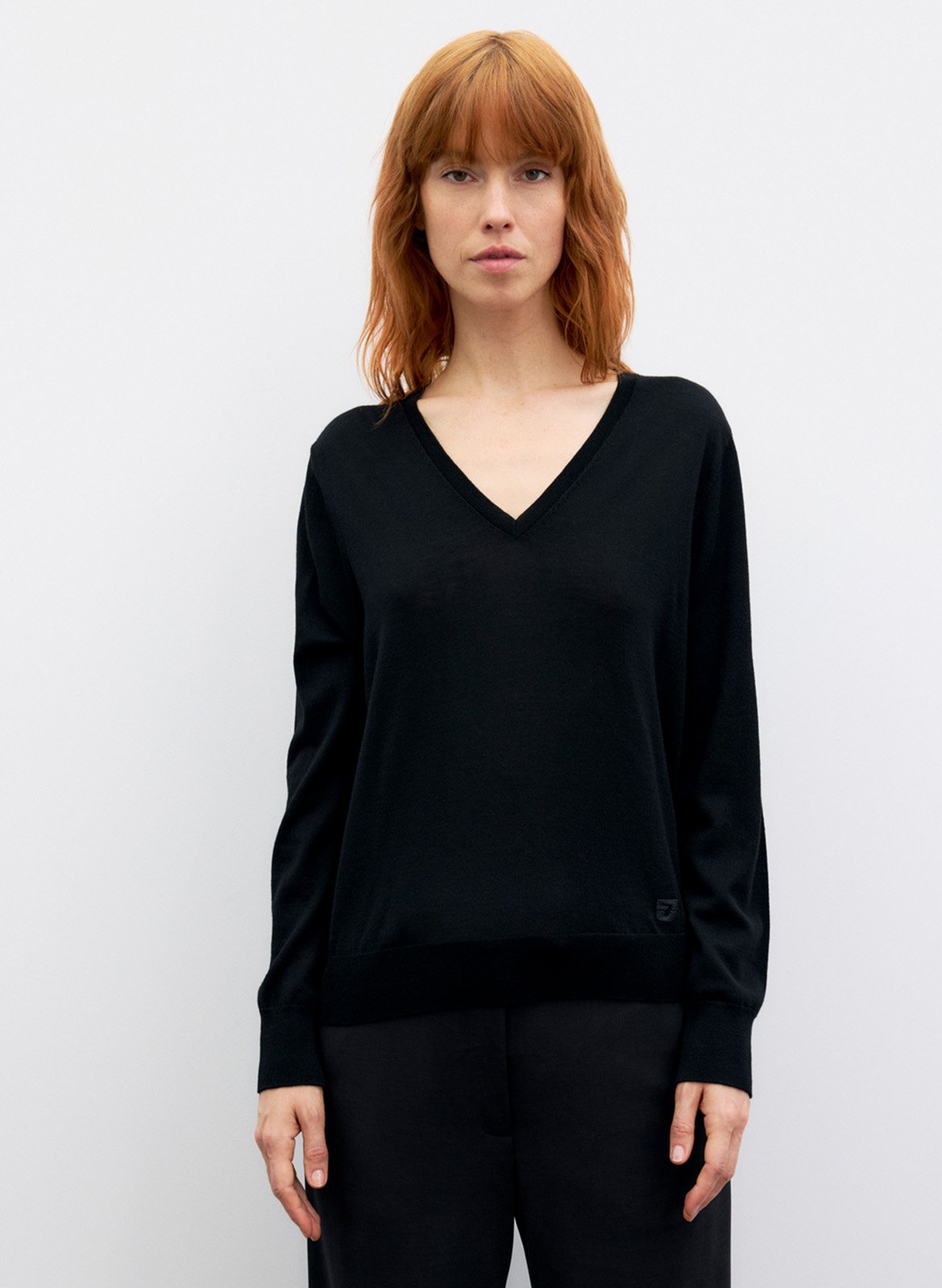 Straight V-neck wool sweater GERARD DAREL Black