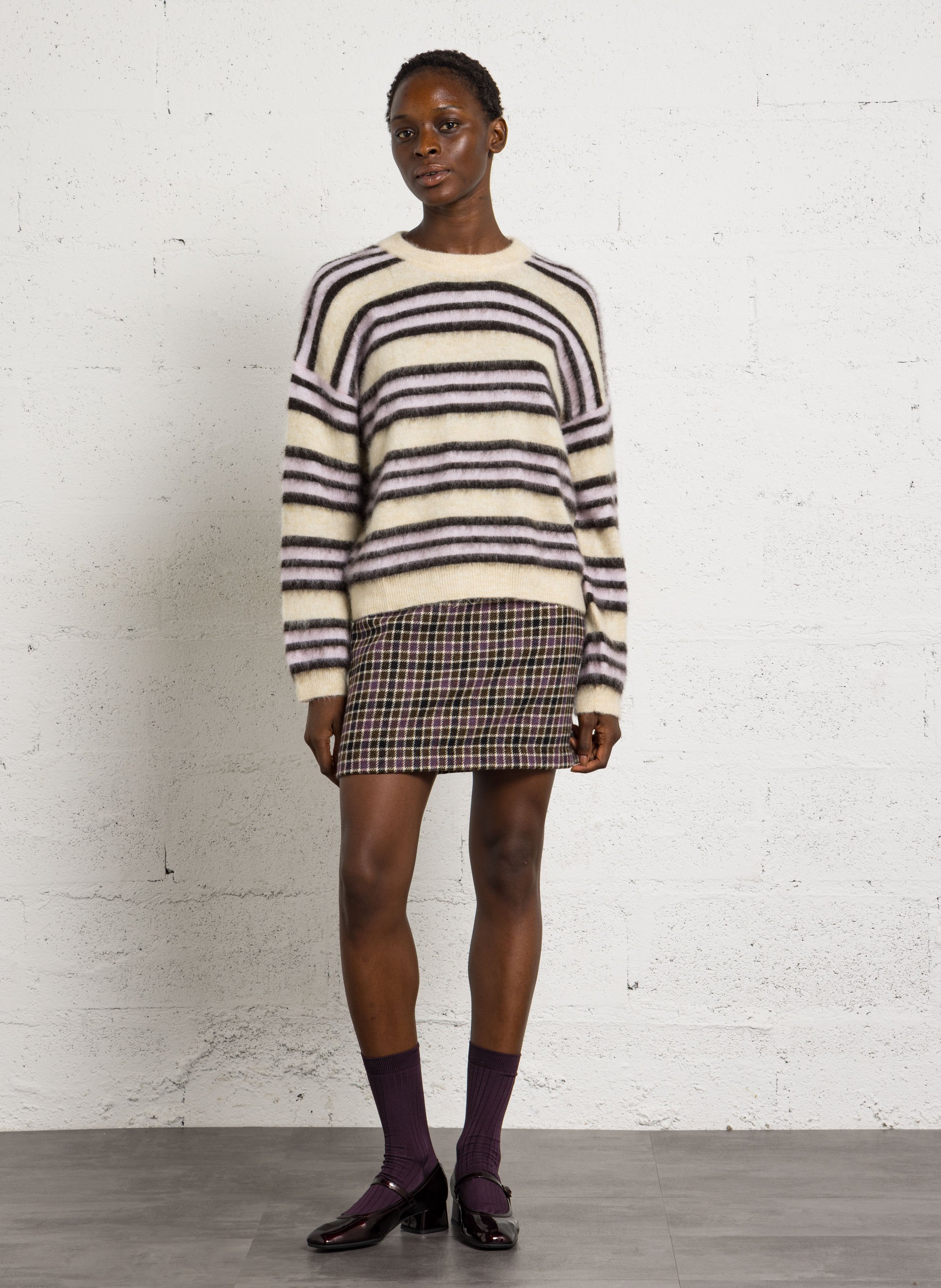 Short wool skirt DES PETITS HAUTS Multicolored