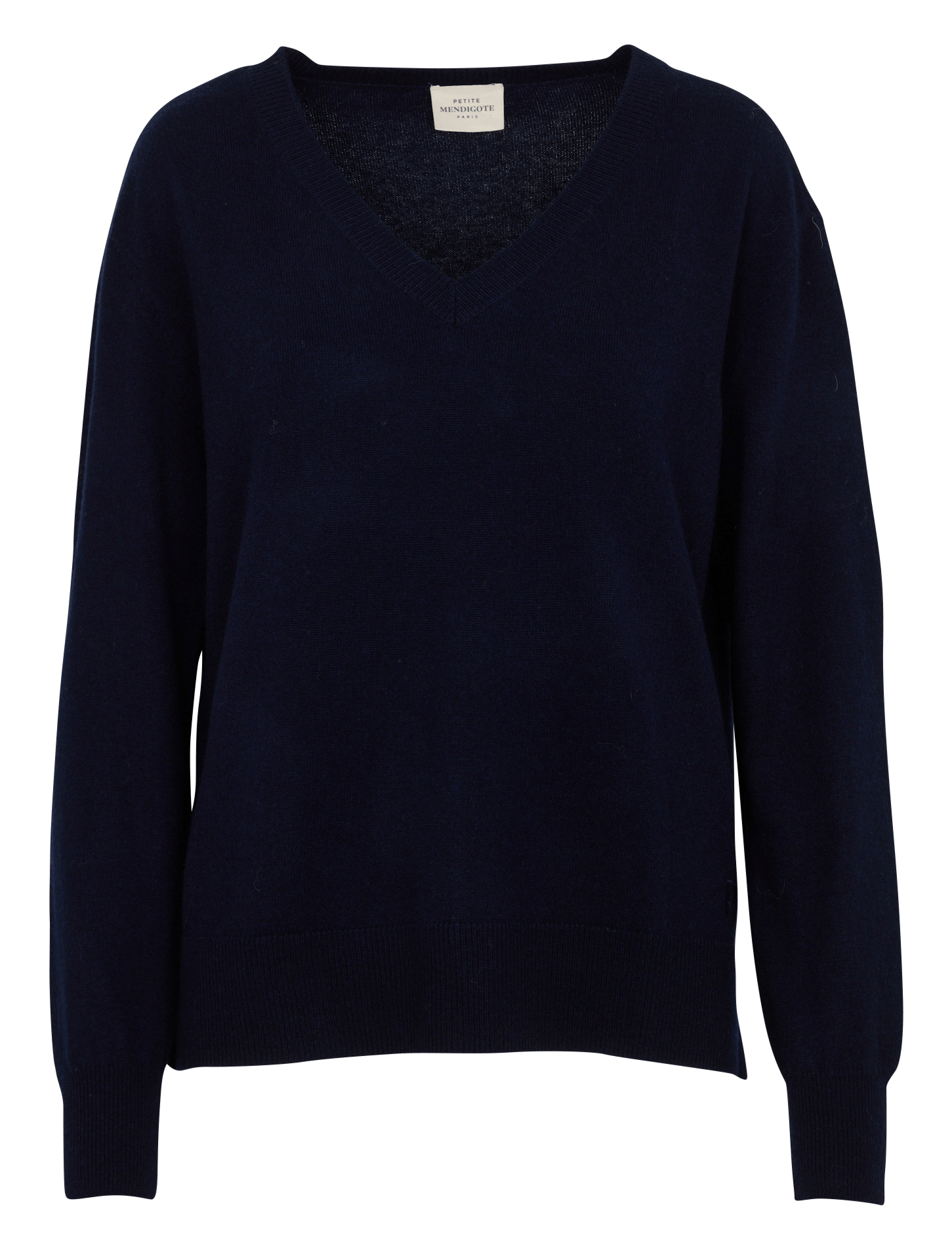 Gerade geschnittener Pullover mit V-Ausschnitt aus Wolle und Kaschmir PETITE MENDIGOTE Blau