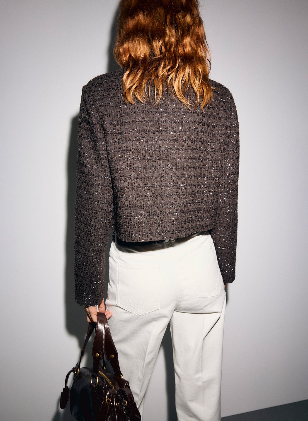 Gerade geschnittene Jacke mit klassischem Kragen aus Tweed GERARD DAREL Braun
