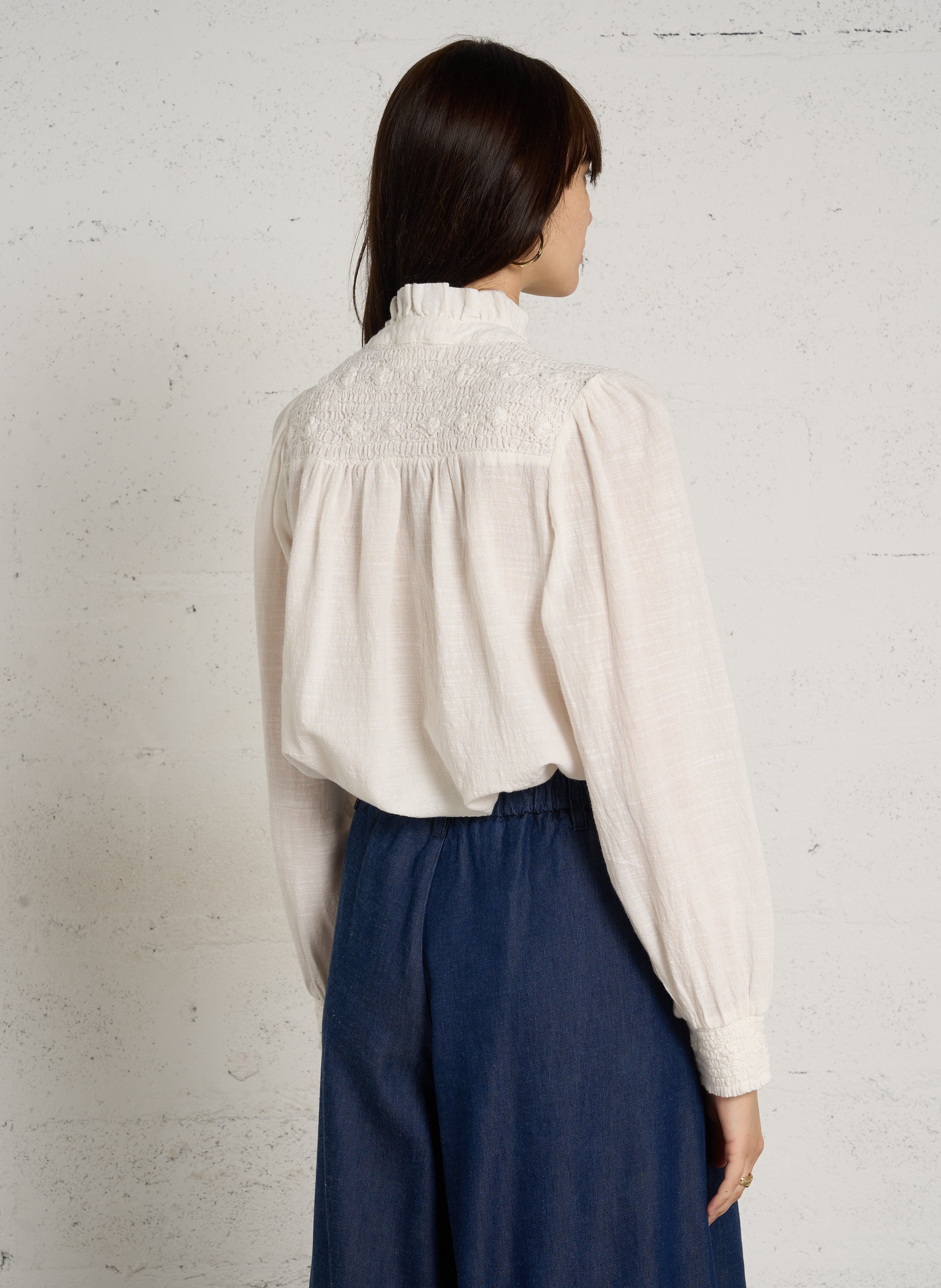 Wijde denim broek MAISON 123 Blauw