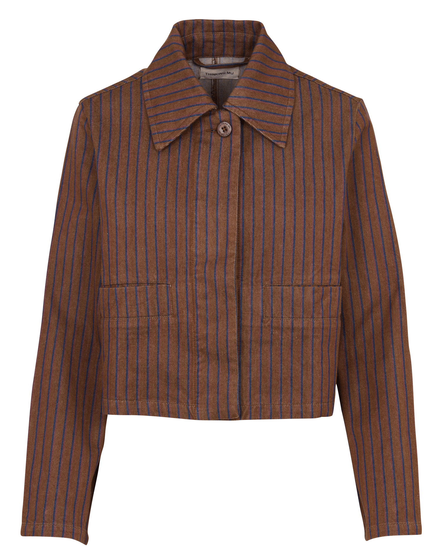 Veste col classique en denim de coton bio THINKING MU Multicolore